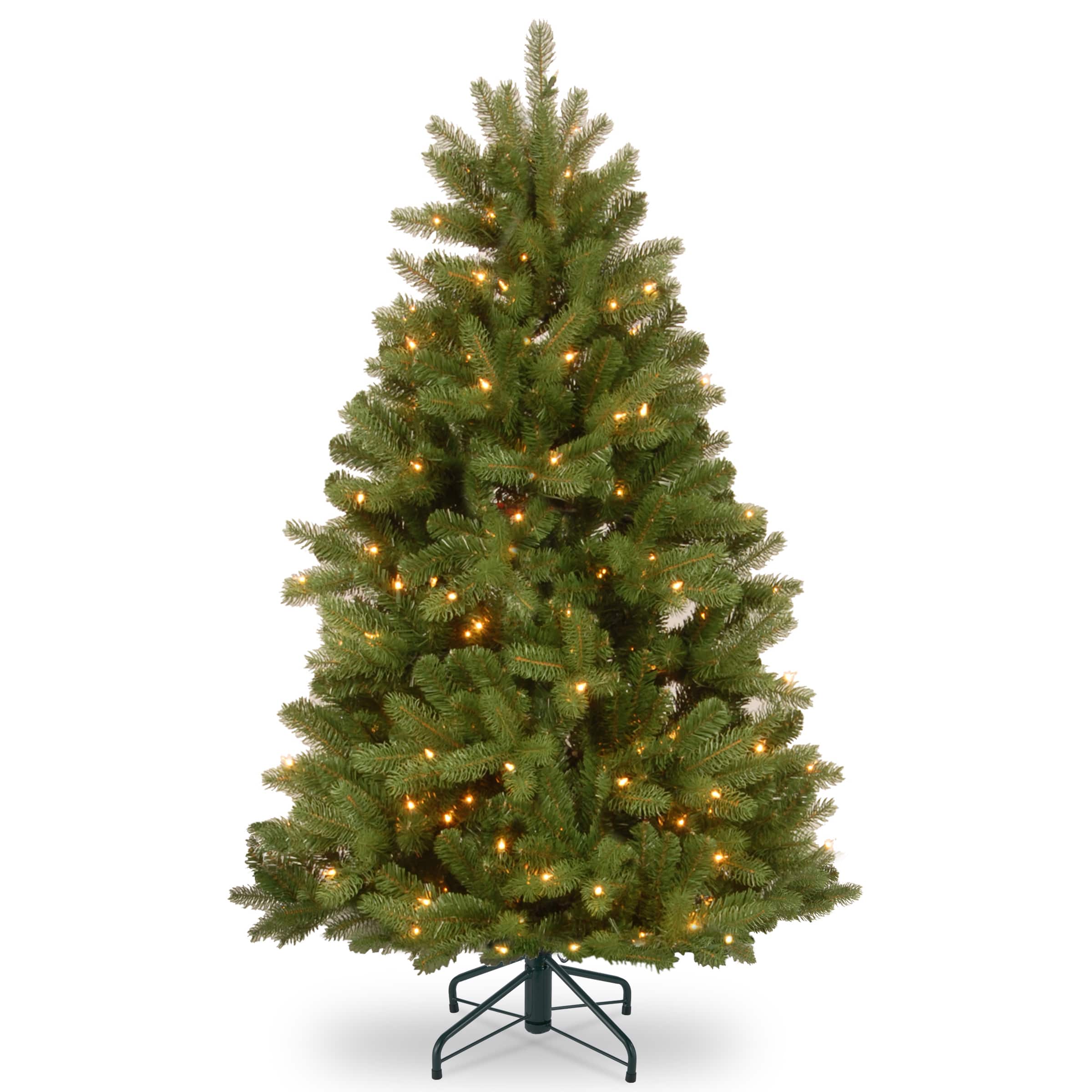 5 ft. Pre-Lit Feel Real® Newberry® Spruce Hinged Artificial Christmas Tree, Dual Color® LED Lights
