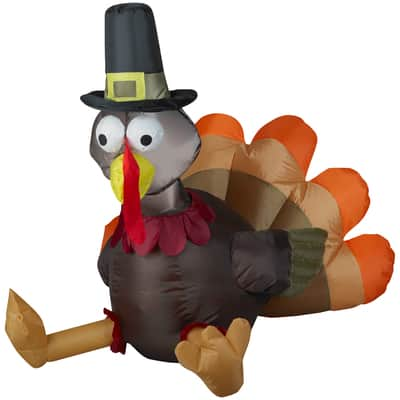 3ft. Airblown® Inflatable Thanksgiving Pilgrim Turkey | Michaels