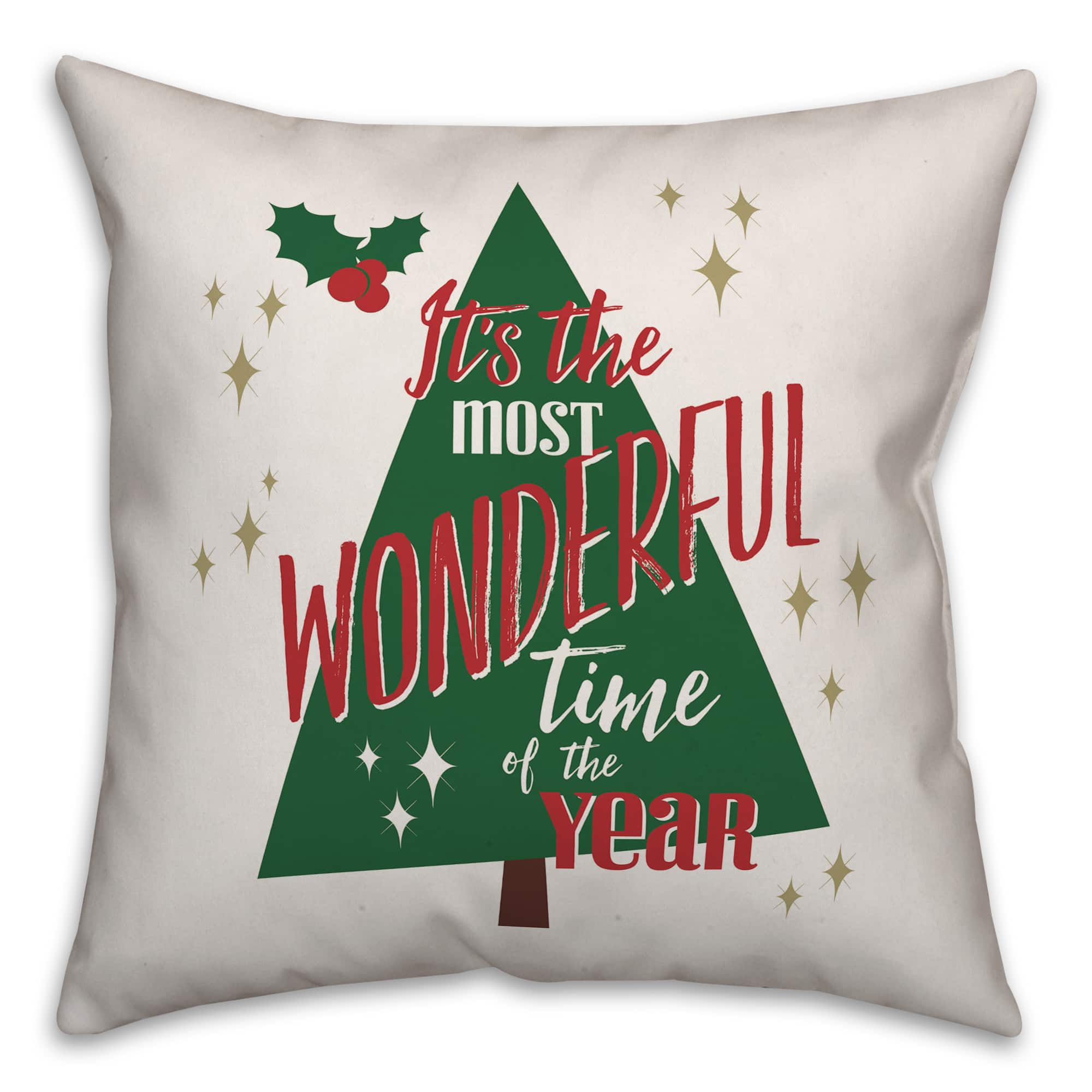 Designs Direct It's The Most Wonderful Time Of The Year 18x18 Throw Pillow
