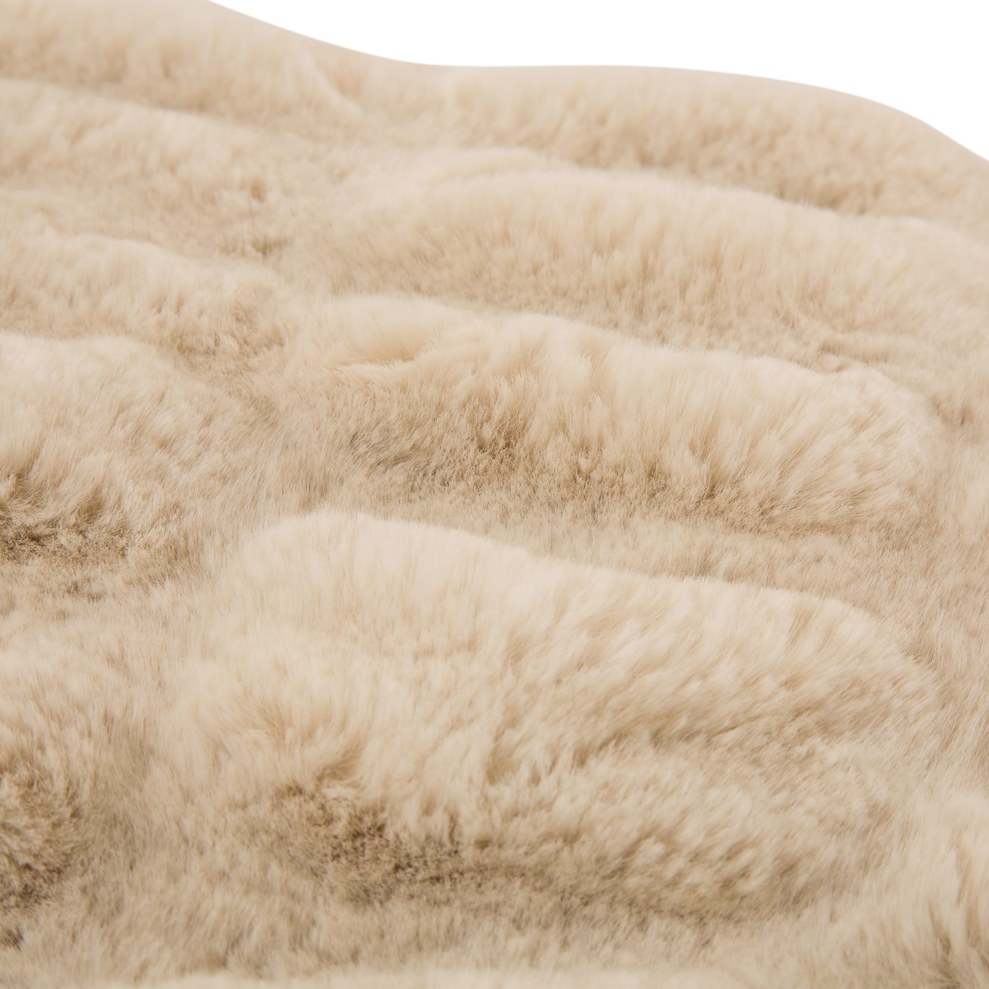 Glitzhome&#xAE; Beige Faux Fur Throw Blanket