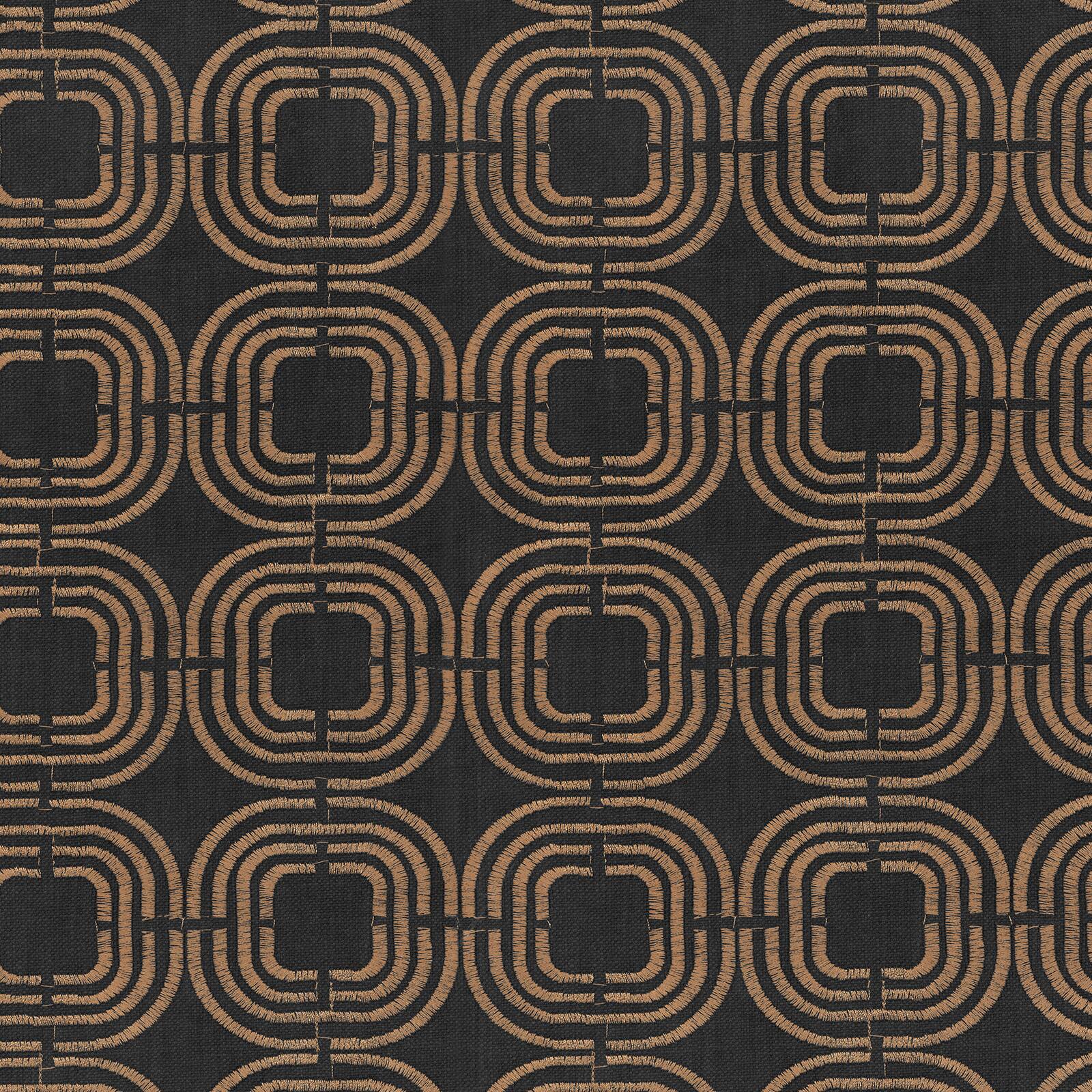 PKL Studio Chain Reaction Embroidered Umber Home D&#xE9;cor Fabric