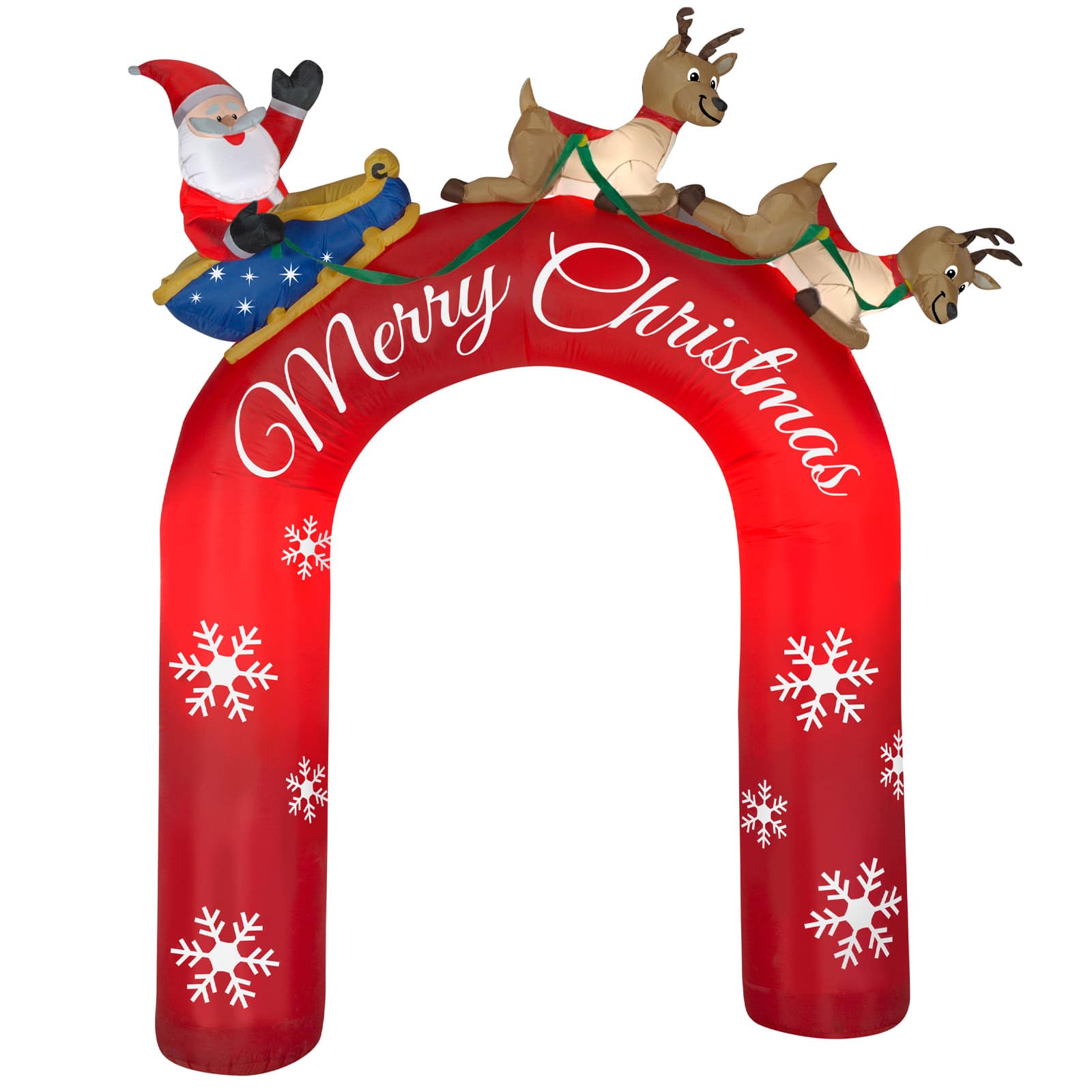 9ft. Airblown&#xAE; Inflatable Christmas Santa in Sleigh with Reindeer