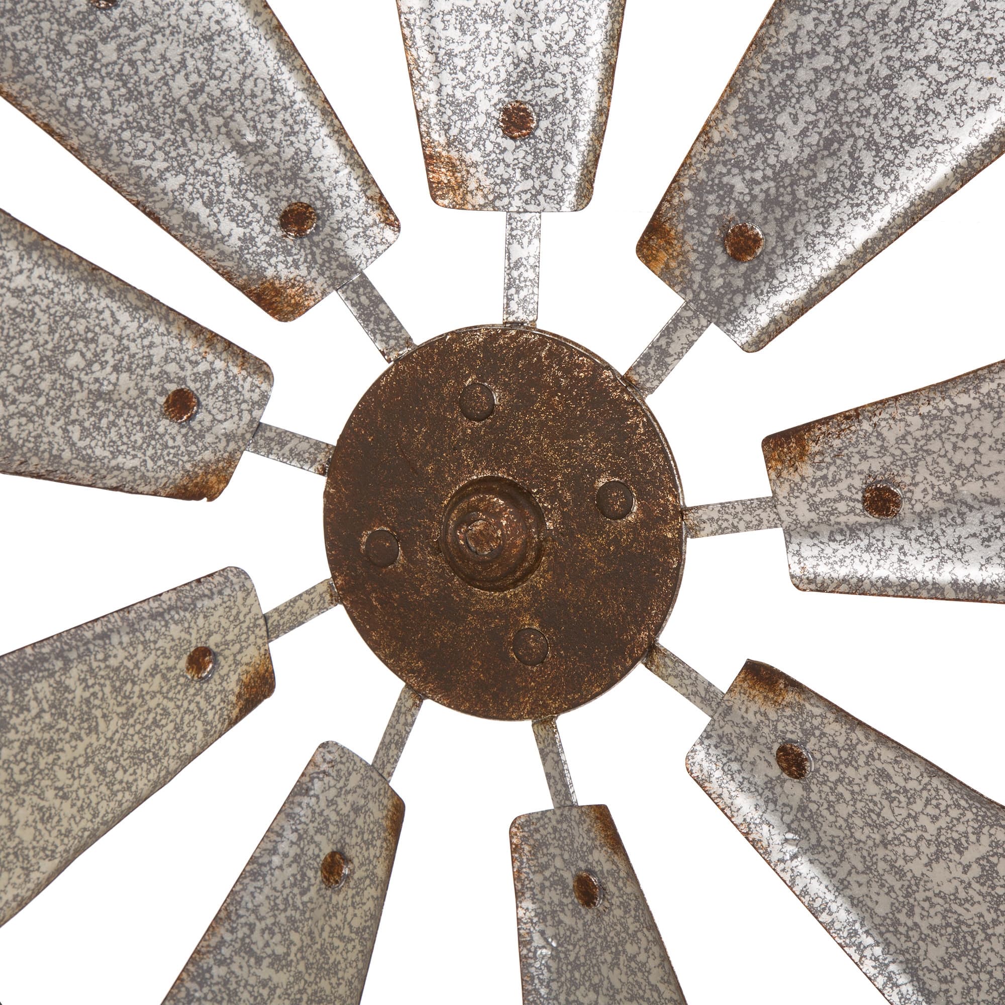 Glitzhome® 22" Farmhouse Metal Galvanized Wind Spinner Wall Décor