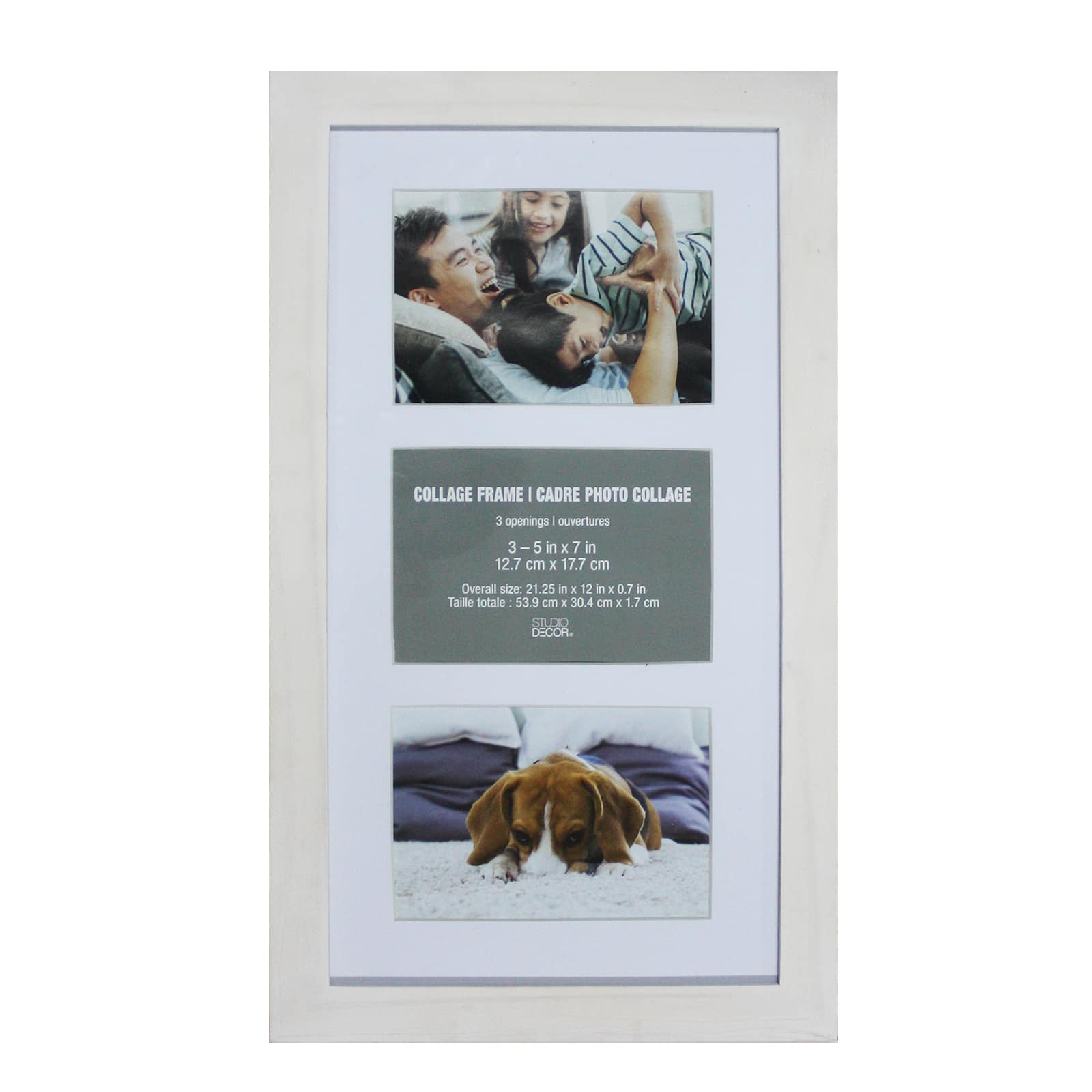 8 Pack: 3 Opening White 5" x 7" Collage Frame with Mat by Studio Décor®
