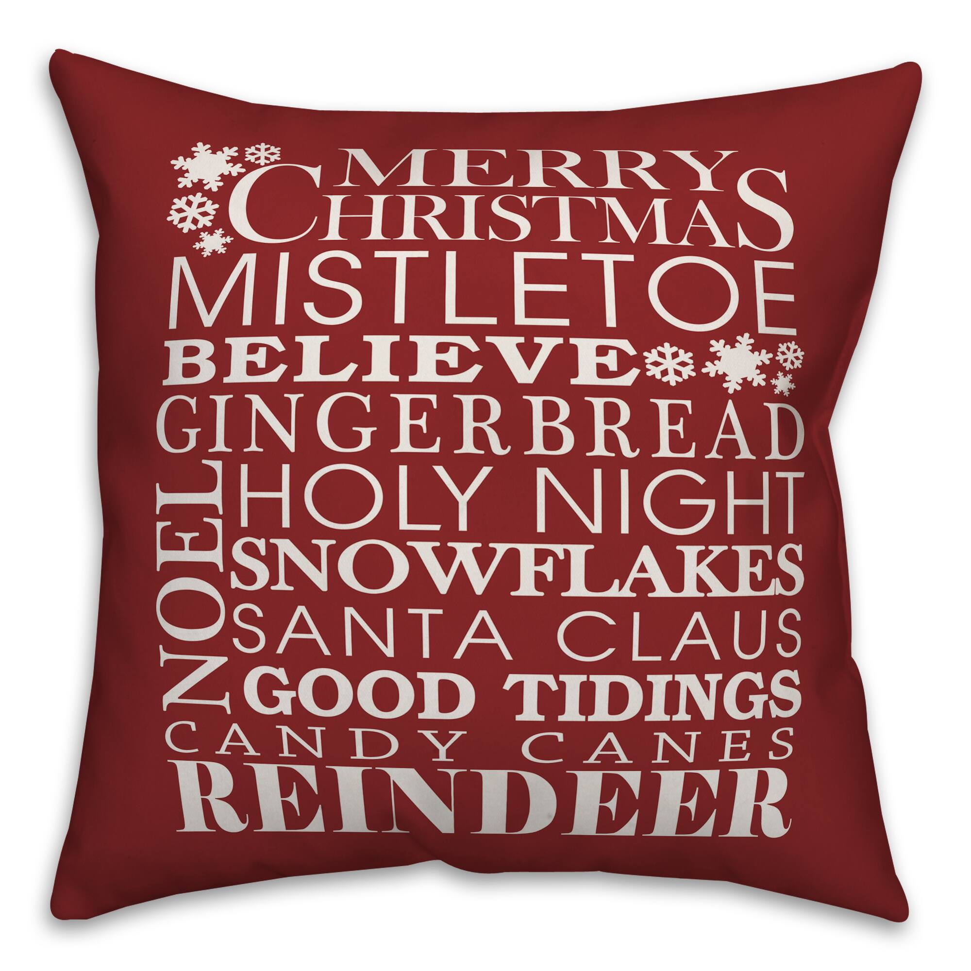 Designs Direct Christmas Sentiments & Greetings 18x18 Throw Pillow