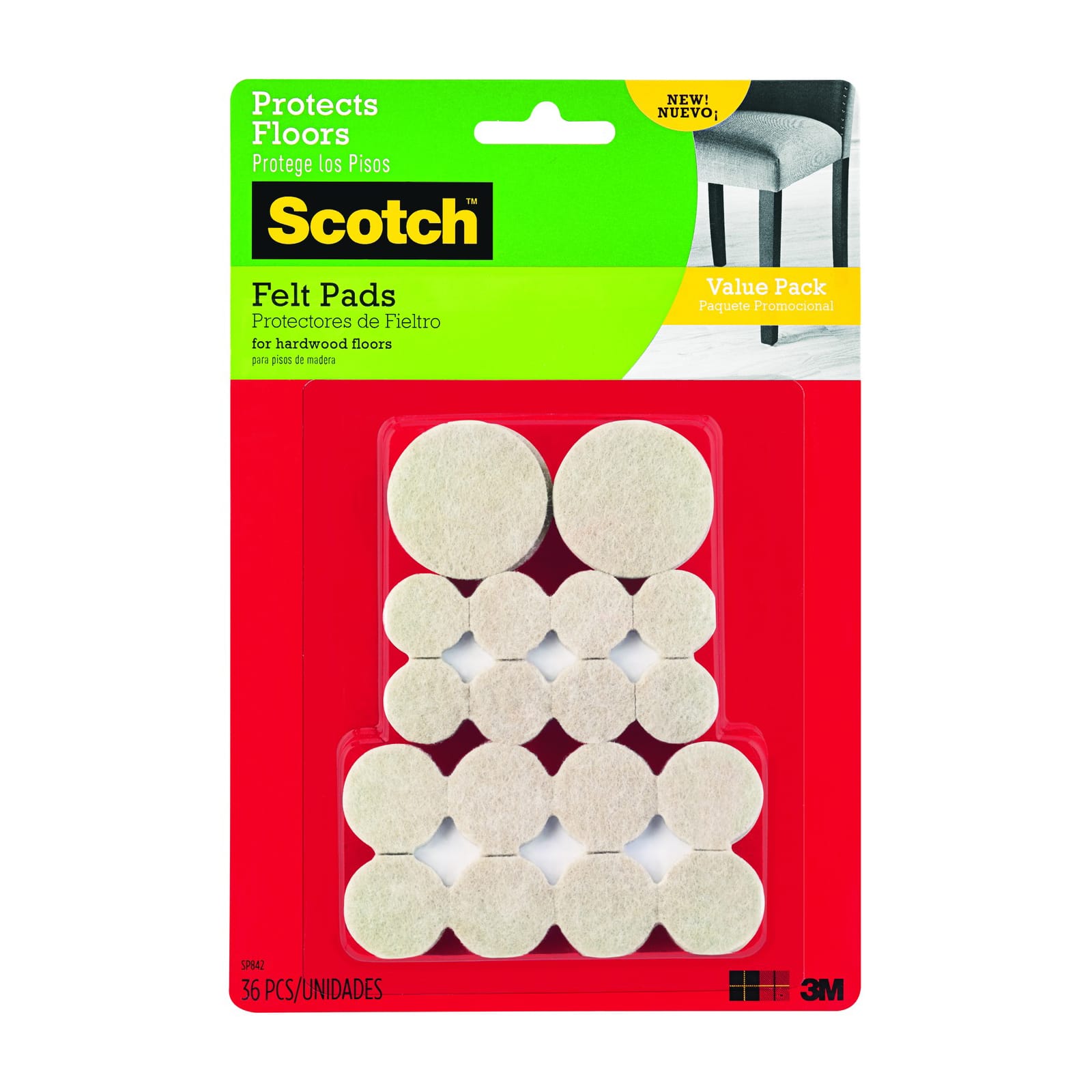 Scotch™ Round Self-Adhesive Felt Pads Value Pack