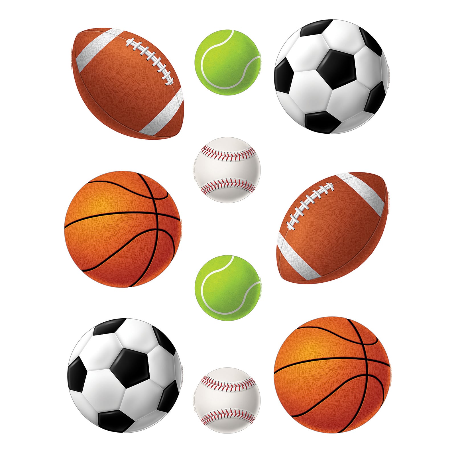 Sports Balls Accents, 30 Per Pack, 6 Packs
