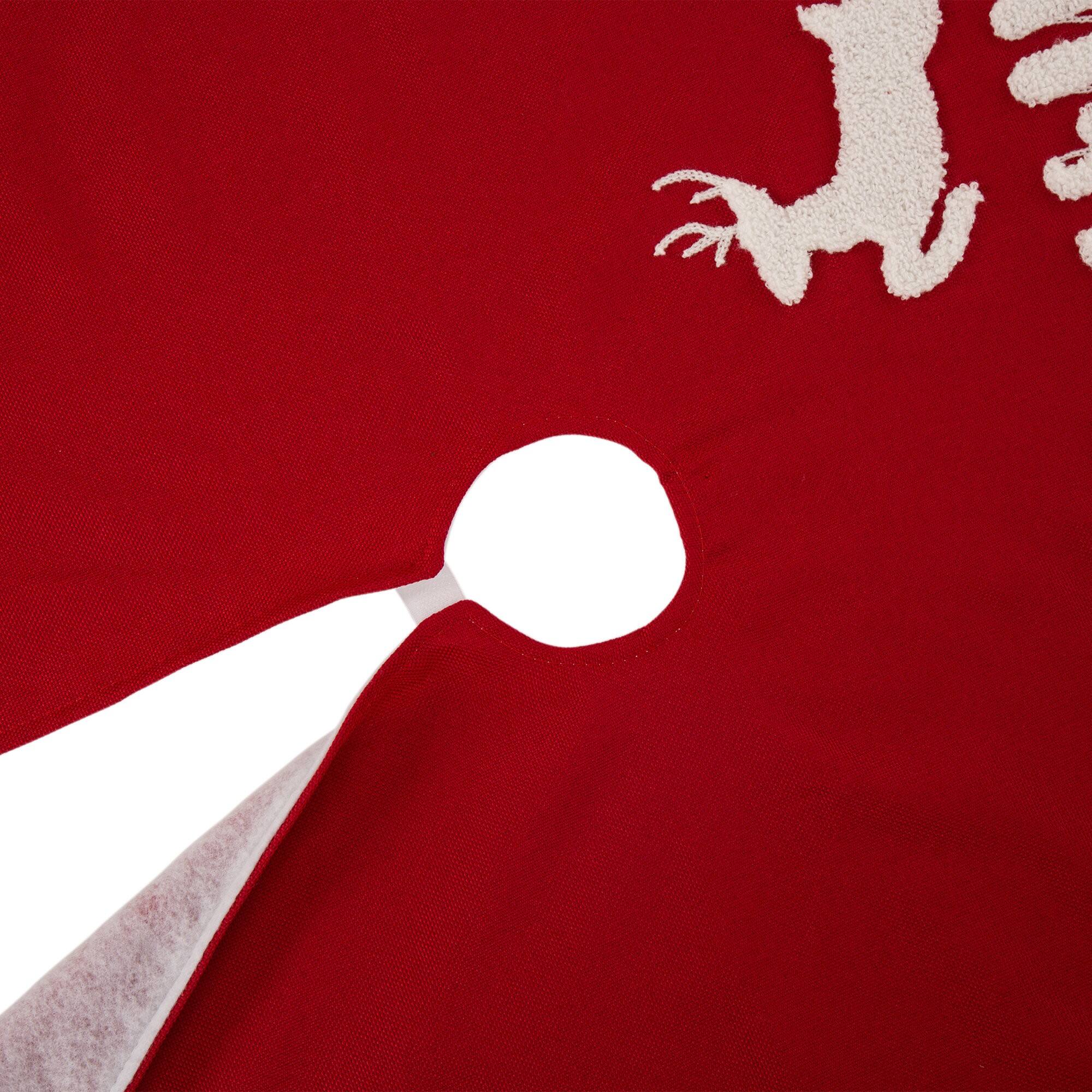 Glitzhome&#xAE; 48&#x22; Merry Christmas Fabric Christmas Tree Skirt