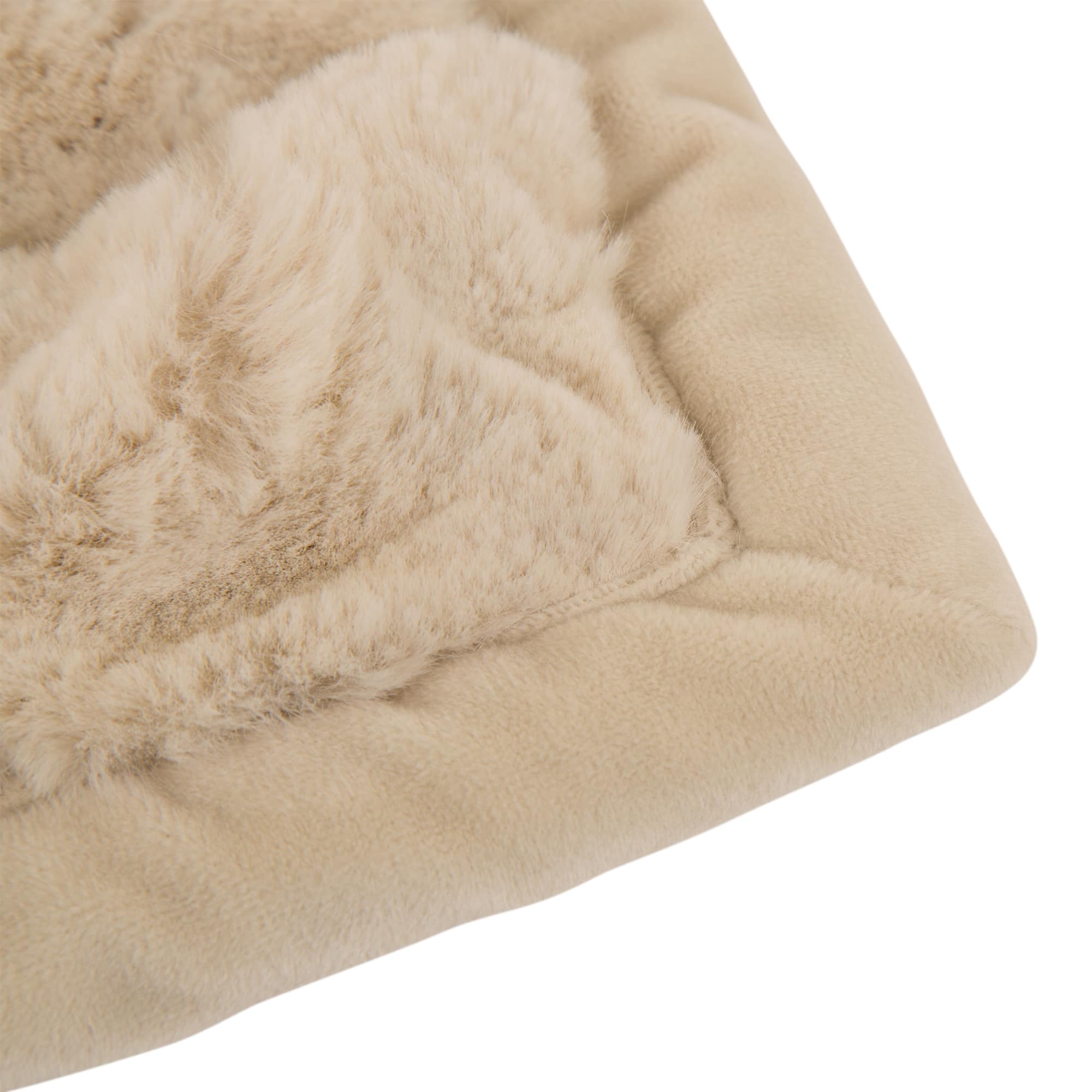Glitzhome&#xAE; Beige Faux Fur Throw Blanket