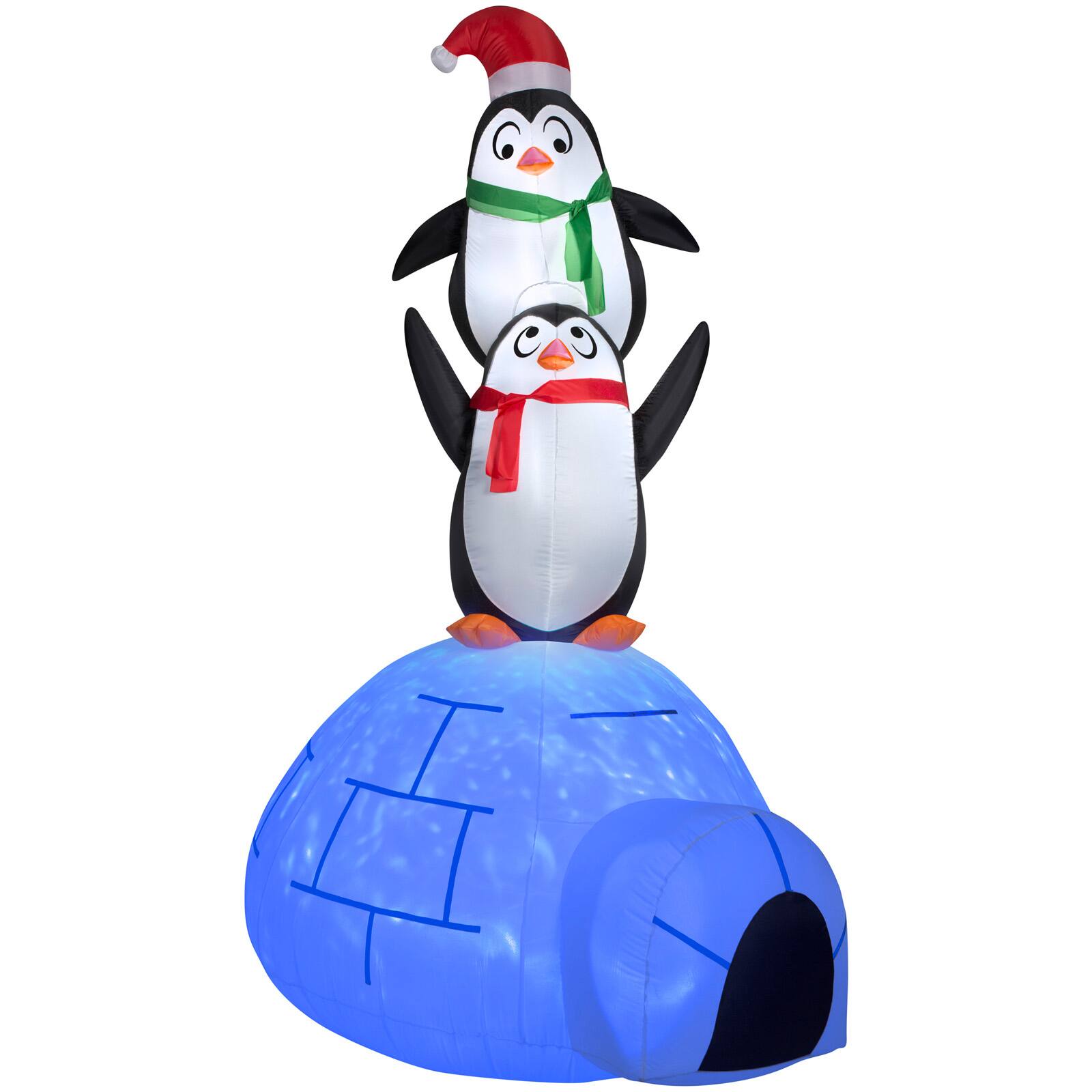 8ft. Airblown&#xAE; Inflatable Christmas Kaleidoscope Igloo with Penguins