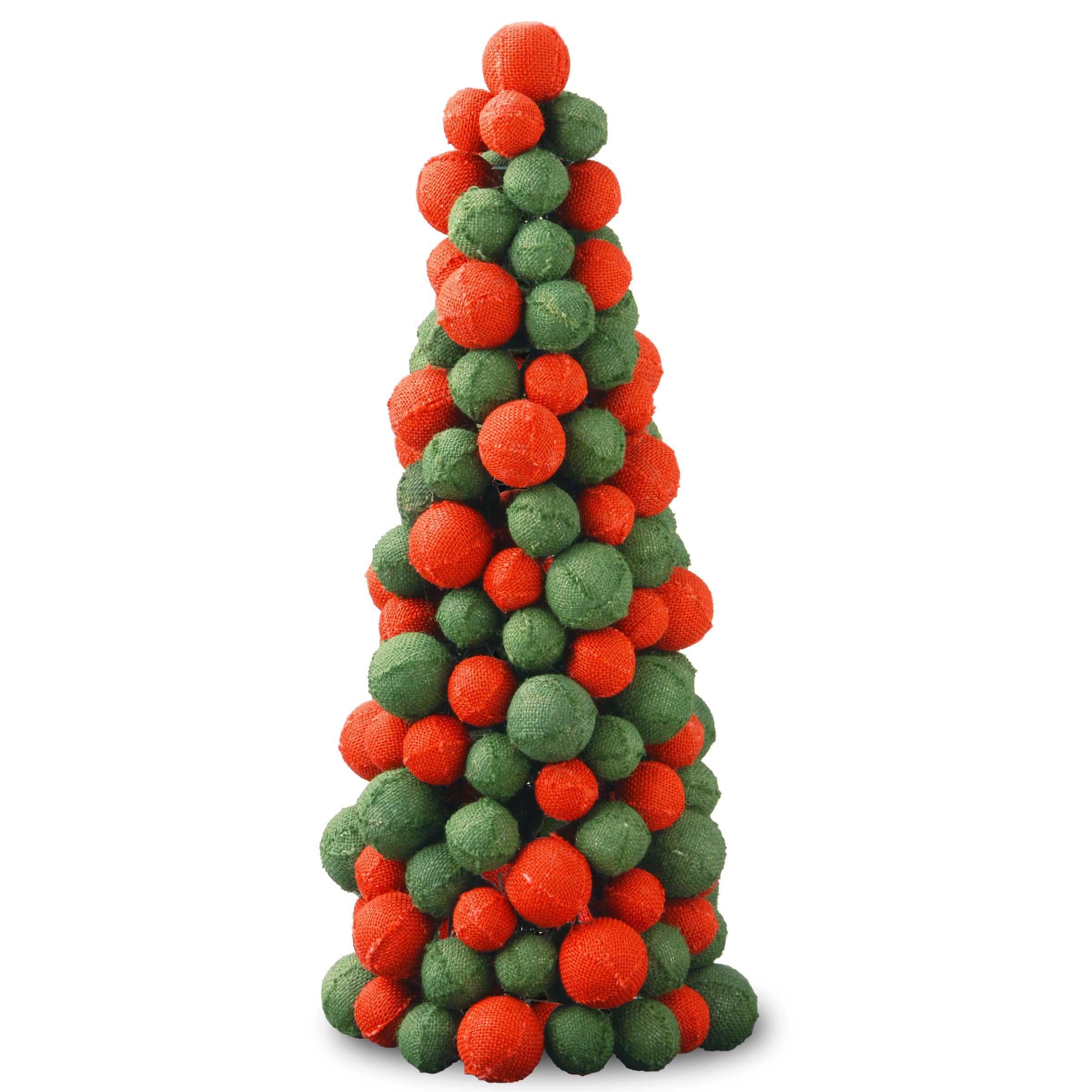 24&#x22; Unlit Burlap Tower with Pot Pack Artificial Christmas Tree