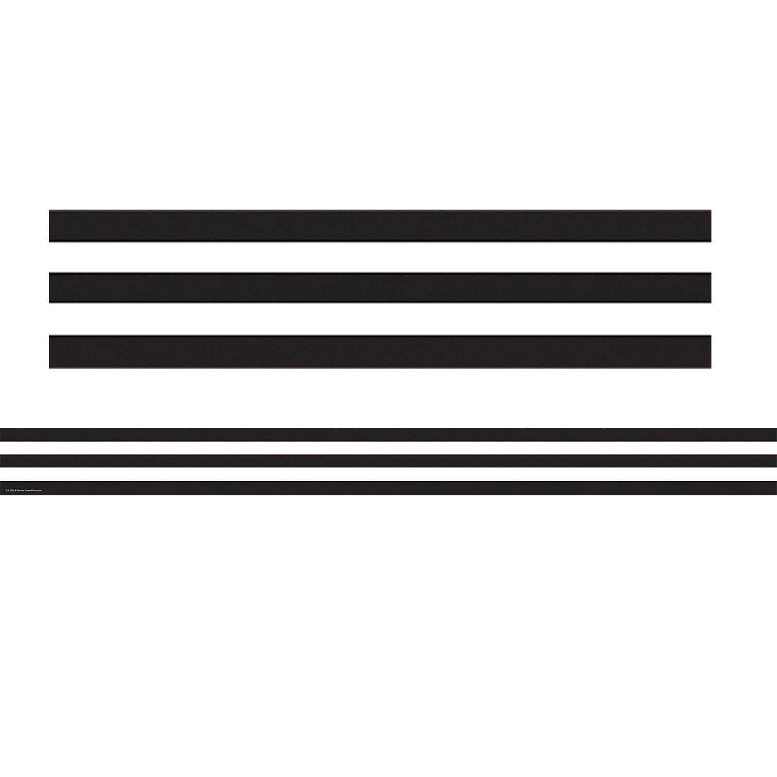 Teacher Created Resources Black & White Stripes Straight Border Trims, 210ft.