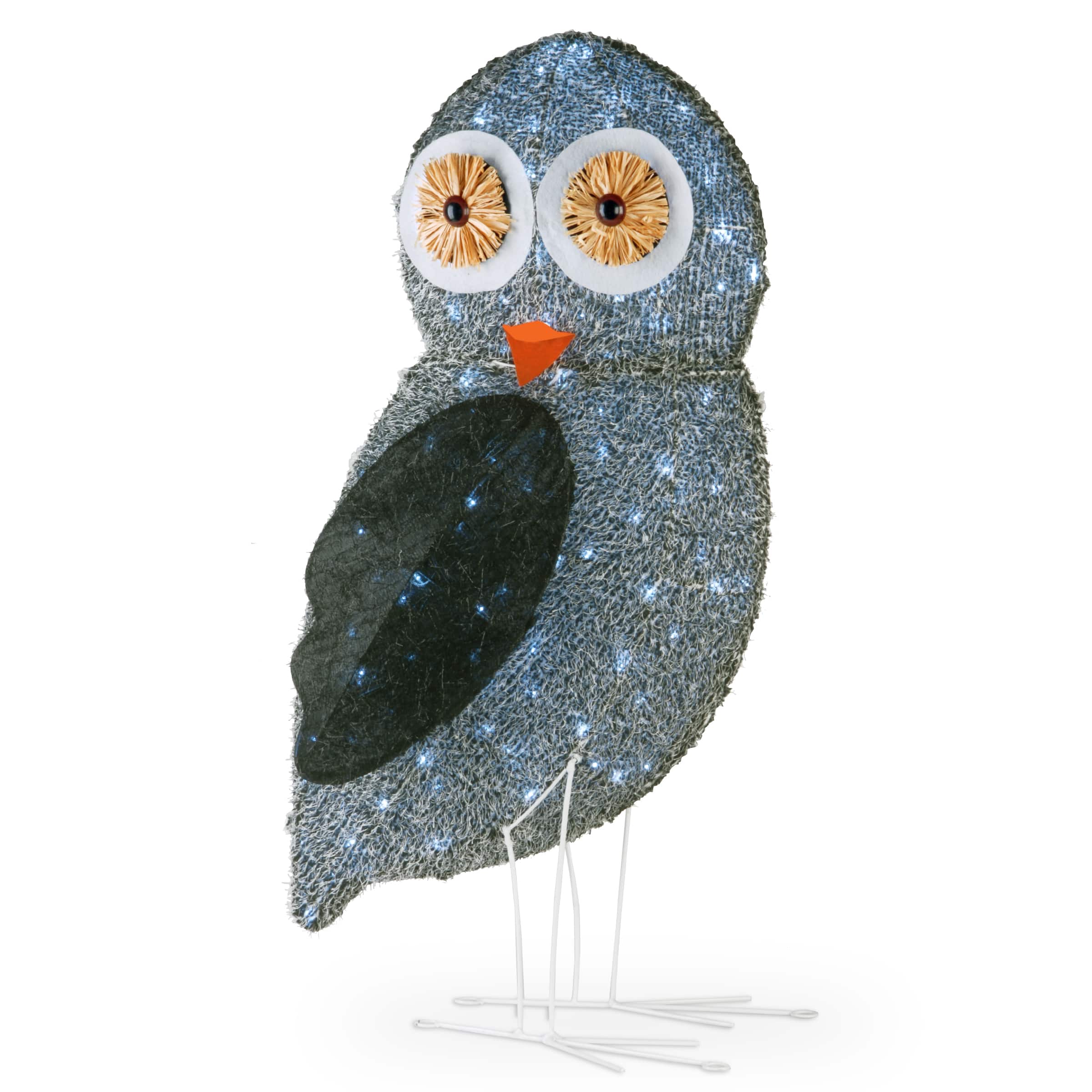 37" Fuzzy Owl, White LED Lights
