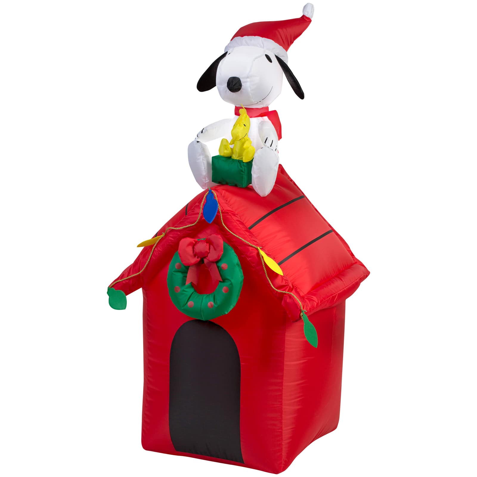 4ft. Airblown® Inflatable Christmas Peanuts™ Snoopy & Woodstock on Doghouse