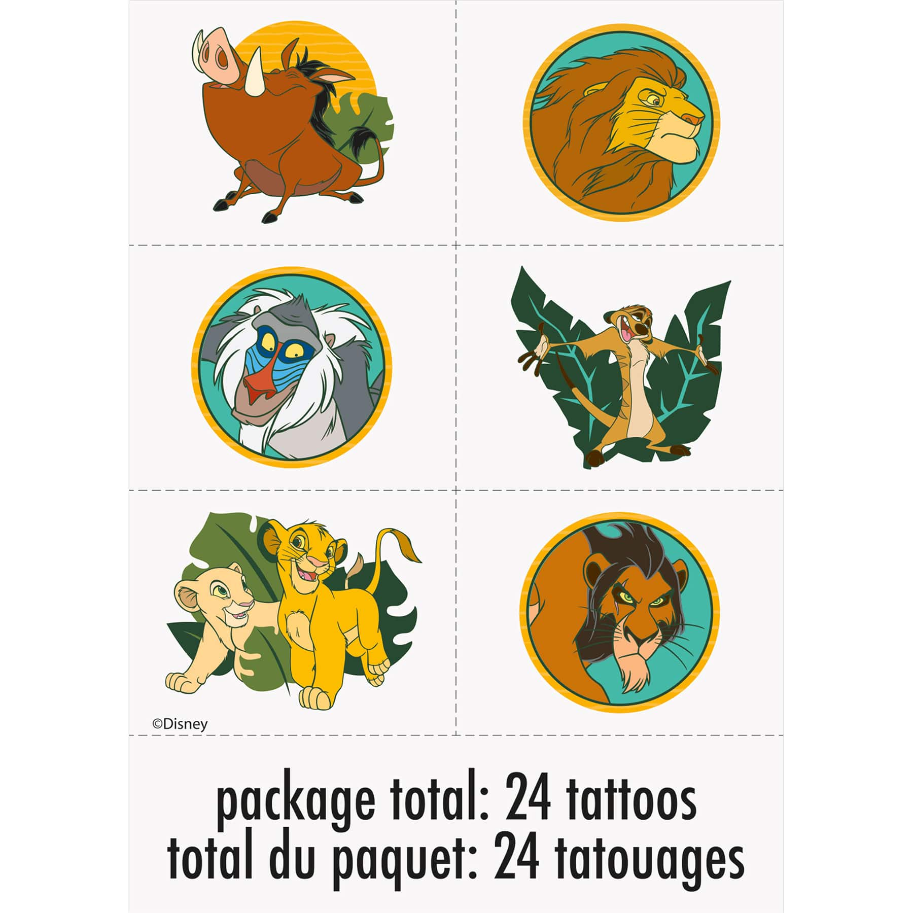 Lion King Temporary Tattoos The Lion King Party Favors