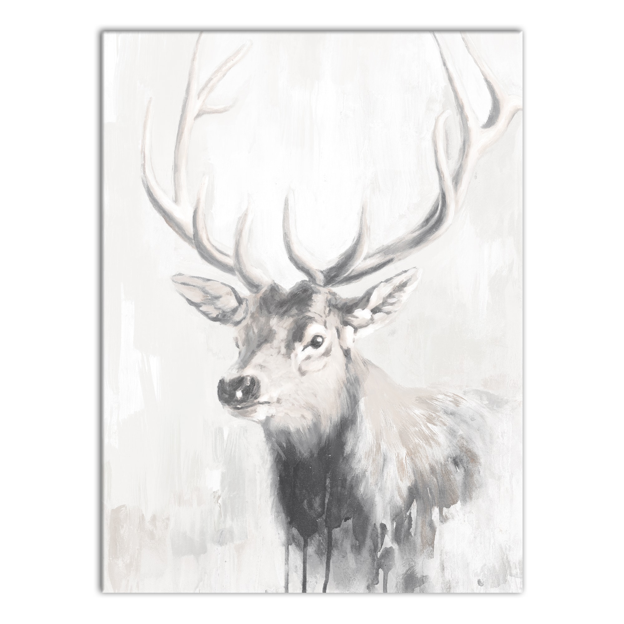 Winter Elk Canvas Wall Art