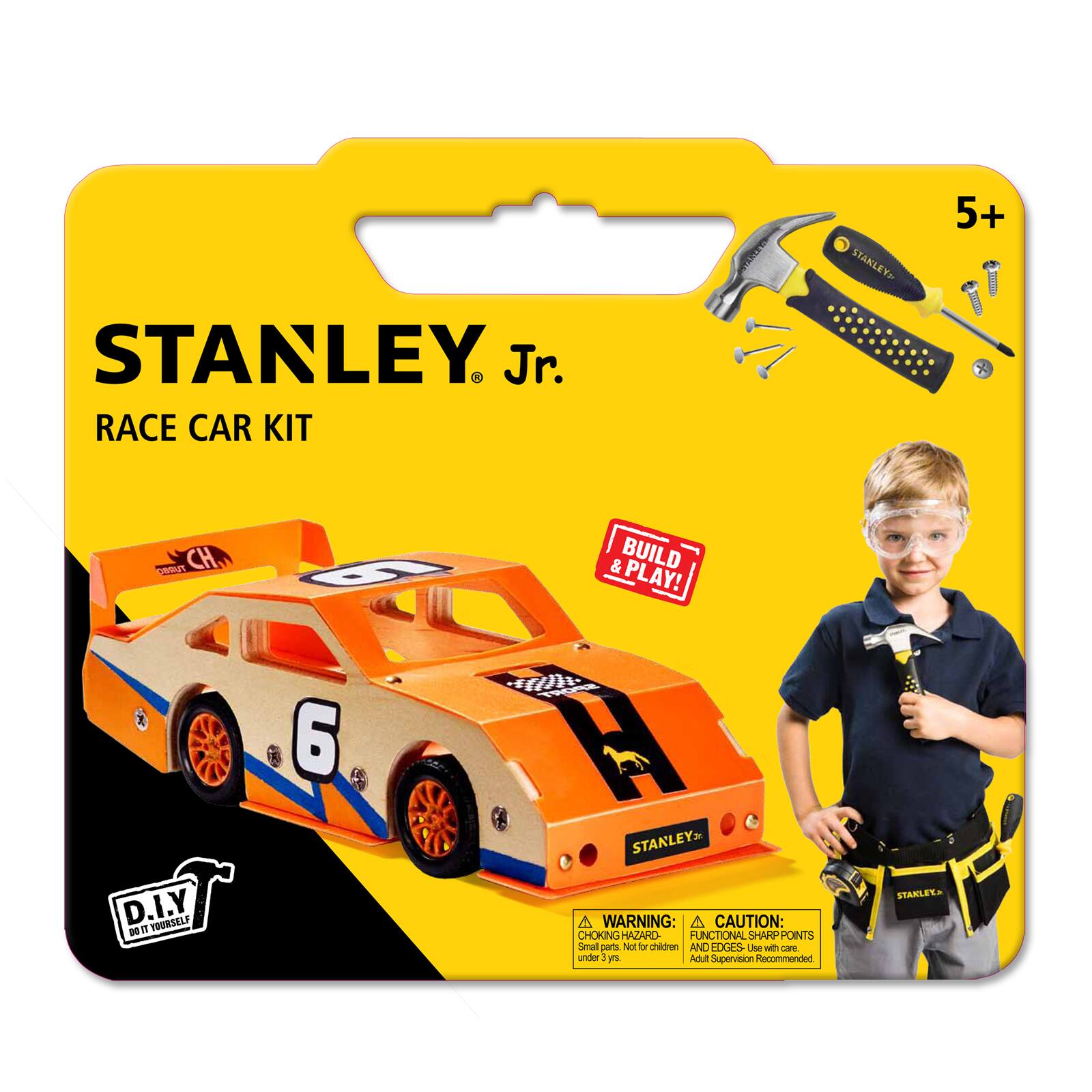 Buy the Stanley® Jr. Race Car Wood Building Kit at Michaels