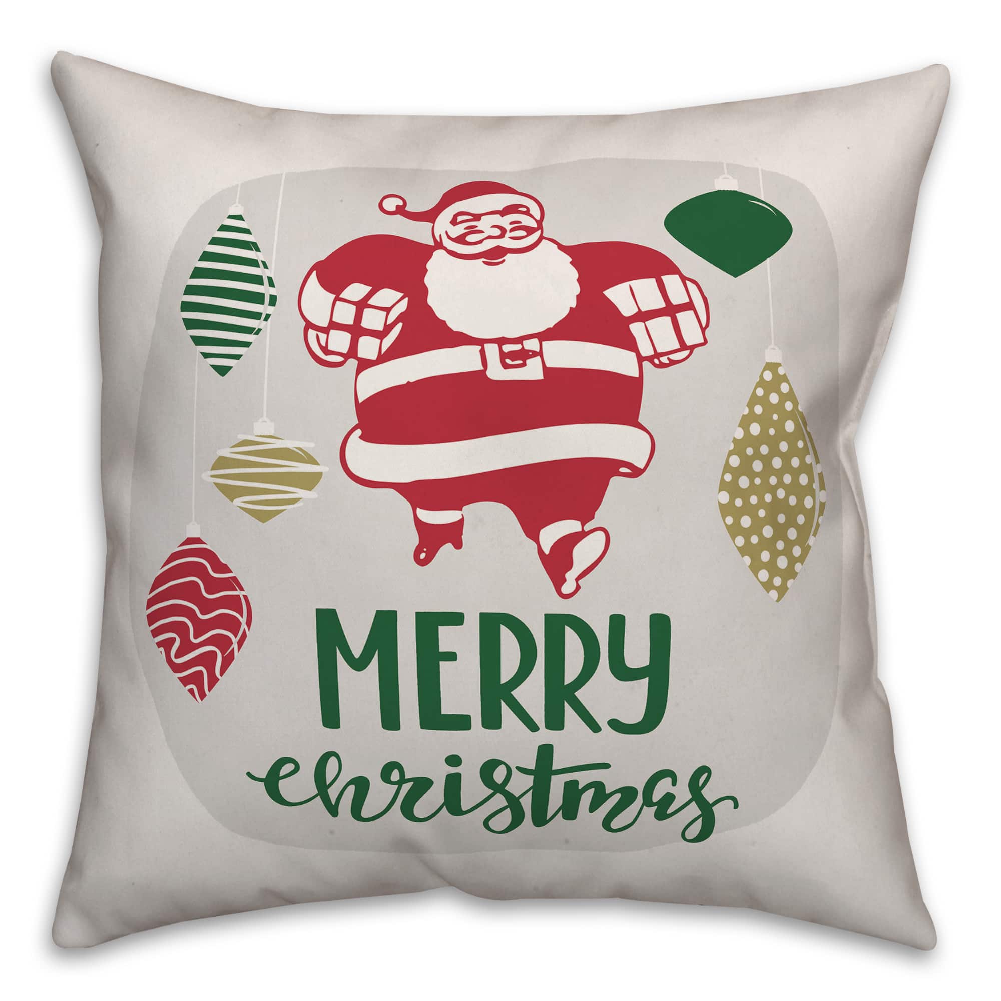 Designs Direct Vintage Merry Christmas 18x18 Throw Pillow