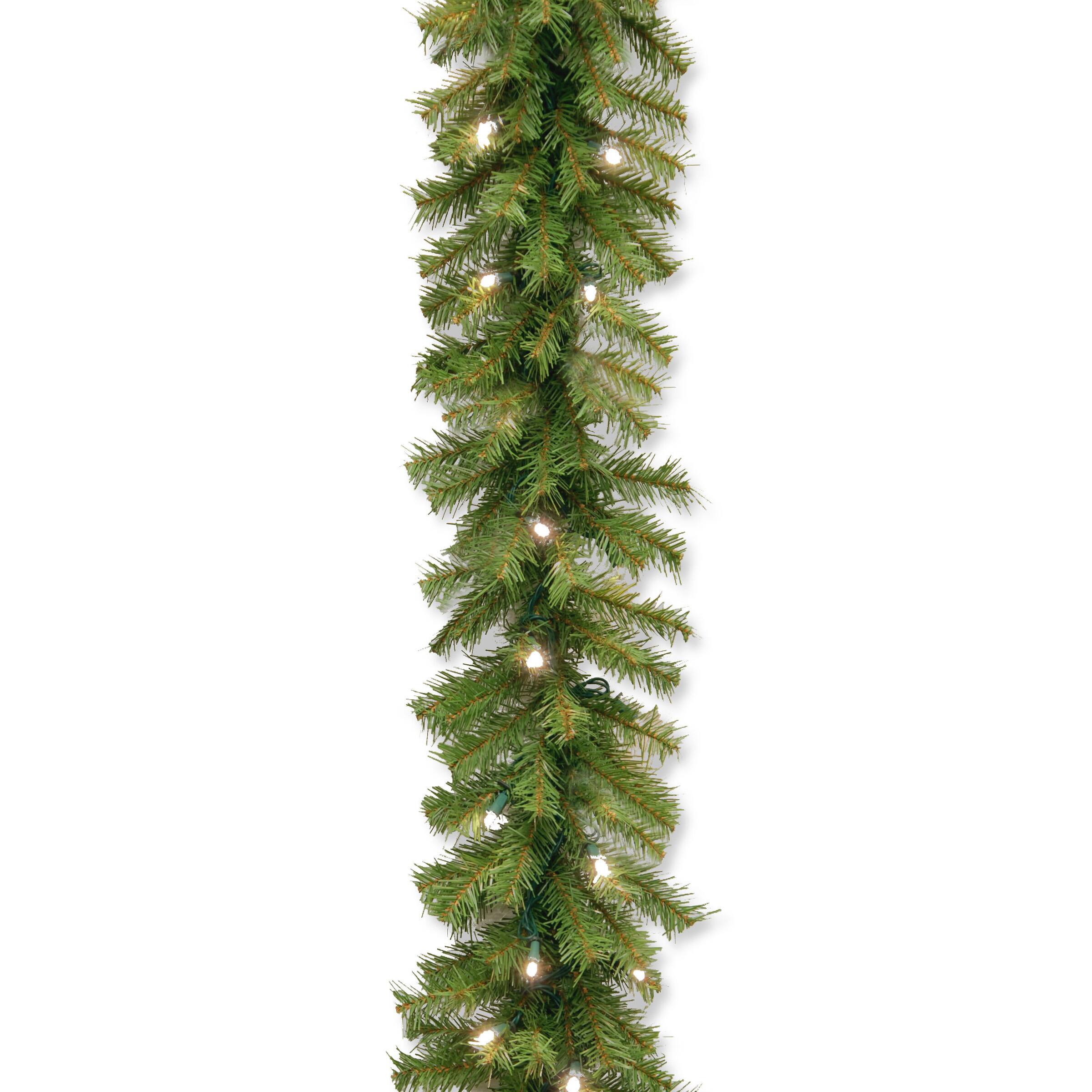 9' x 10" Pre-lit Norwood Fir Artificial Christmas Garland with 50 Concave Soft White LED Lights