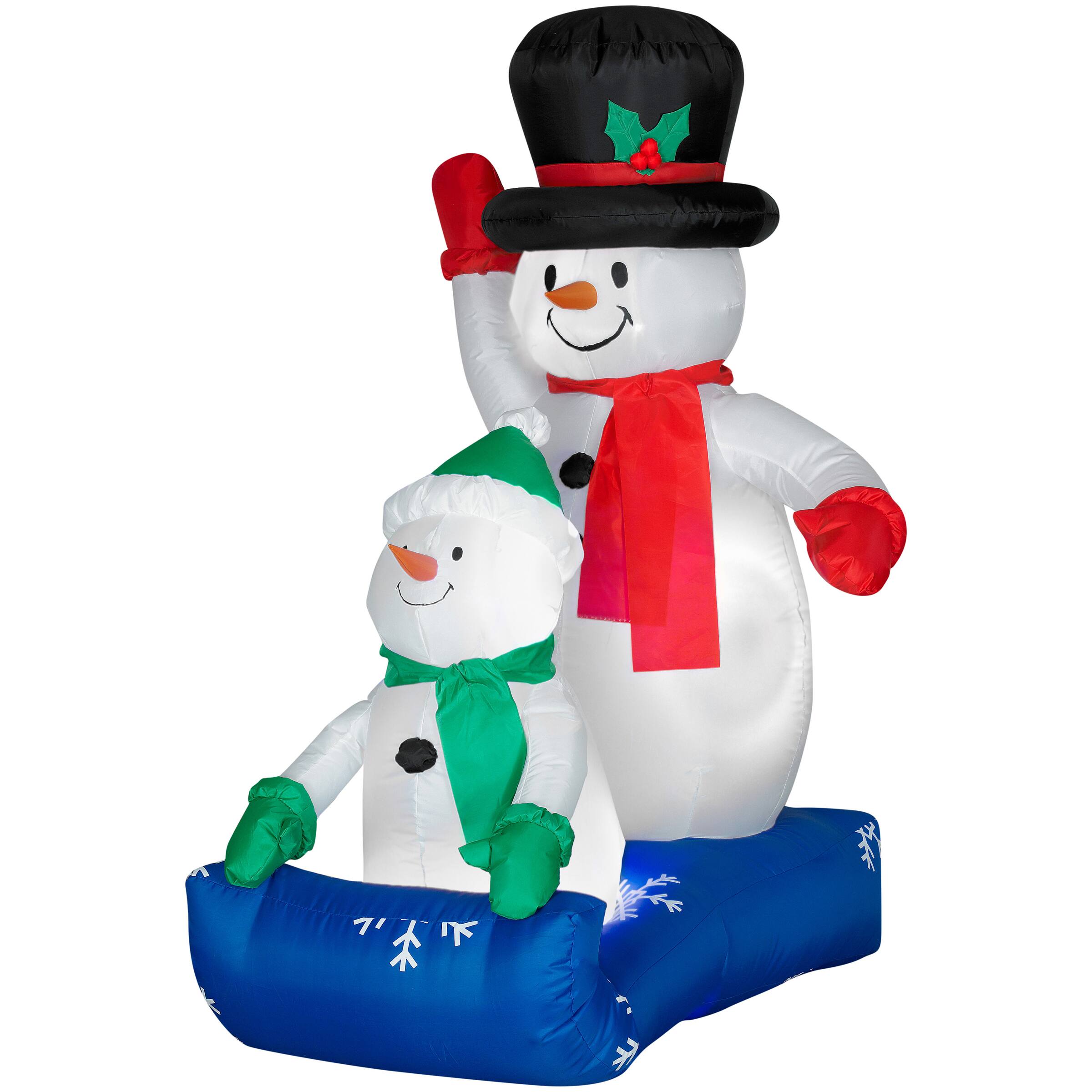 4ft. Airblown® Inflatable Christmas Father Snowman & Child Christmas