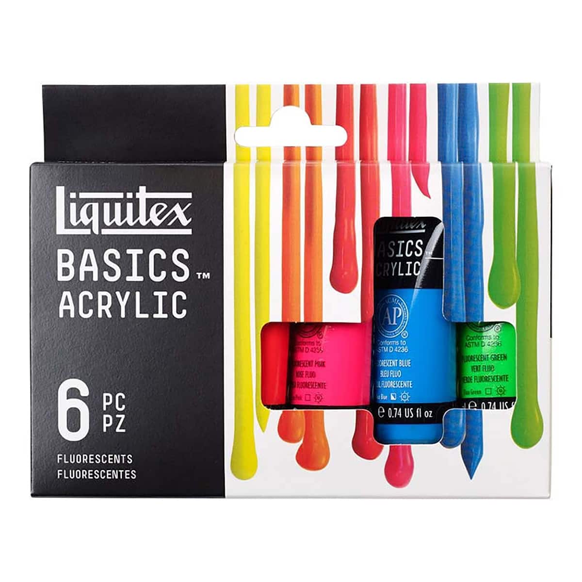 Liquitex&#xAE; BASICS&#x2122; Fluorescent 6 Color Acrylic Paint Set