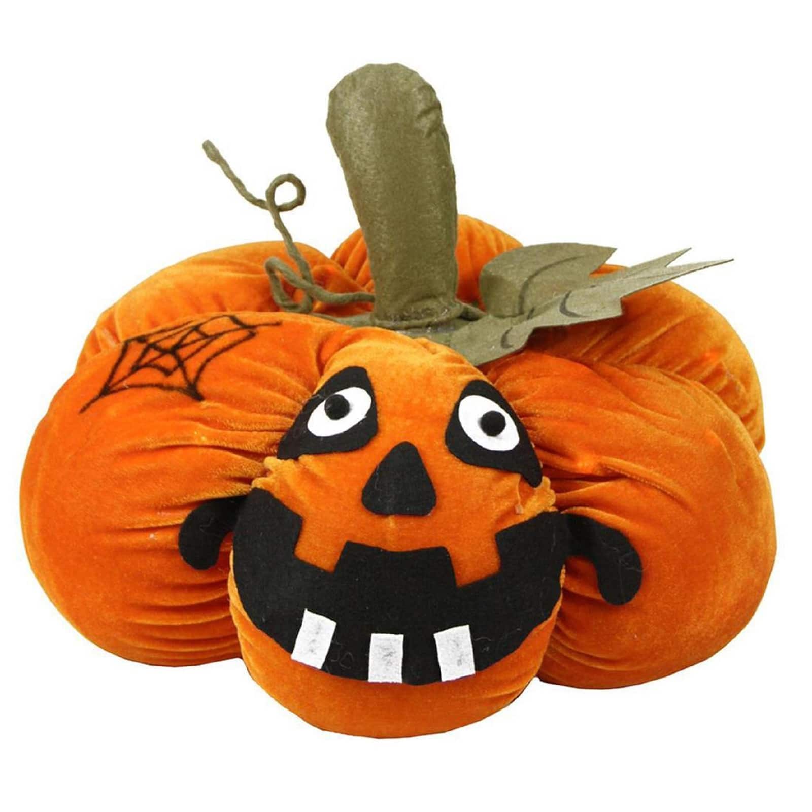 LED Lighted Plush Halloween Jack-o-Lantern Pumpkin