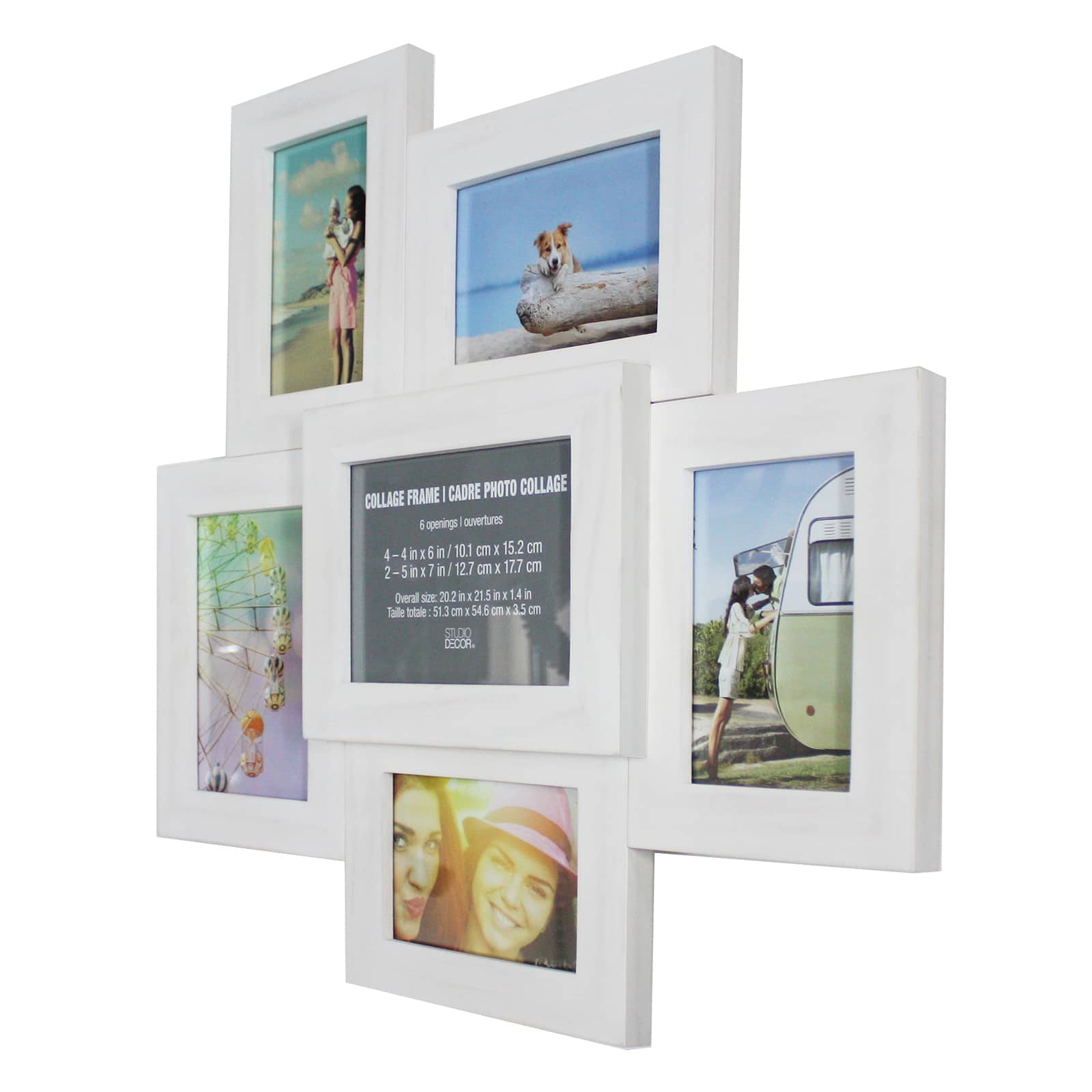 6 Pack: 6 Opening White Collage Frame by Studio D&#xE9;cor&#xAE;