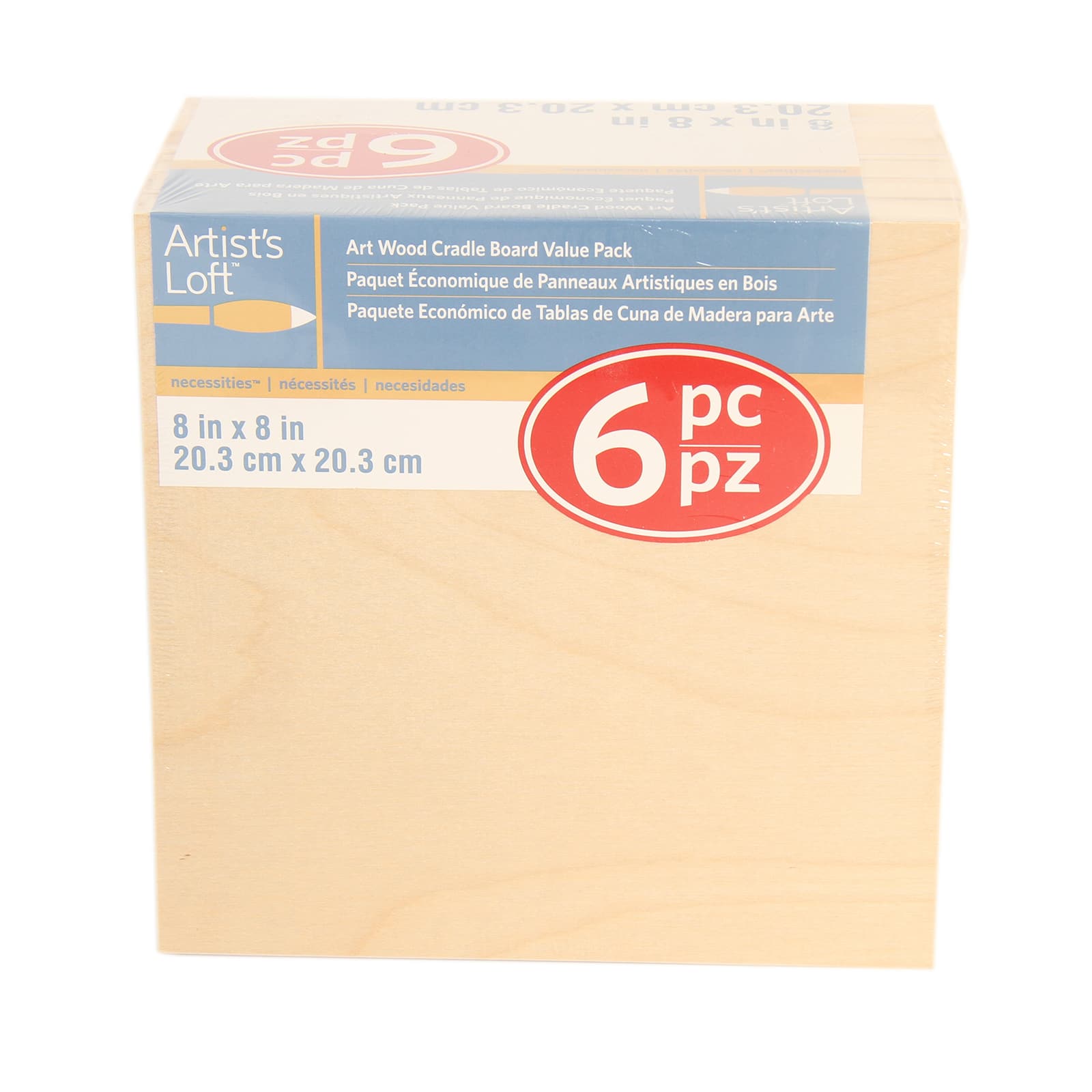 6 Packs: 6 ct. (36 total) 8" x 8" Cradled Wood Painting Panels by Artist's Loft™