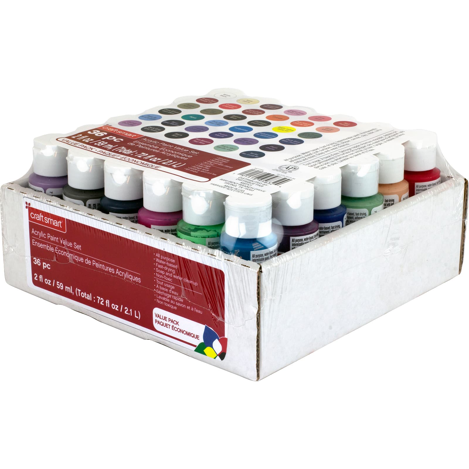 Acrylic Paint Set 36 Colors 60ml 2oz With 3 Brushes 1 Palette Craft  Painting R