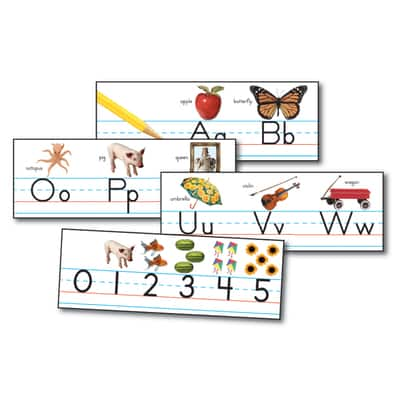 Traditional Manuscript Alphabet with Photographs Bulletin Board Set ...