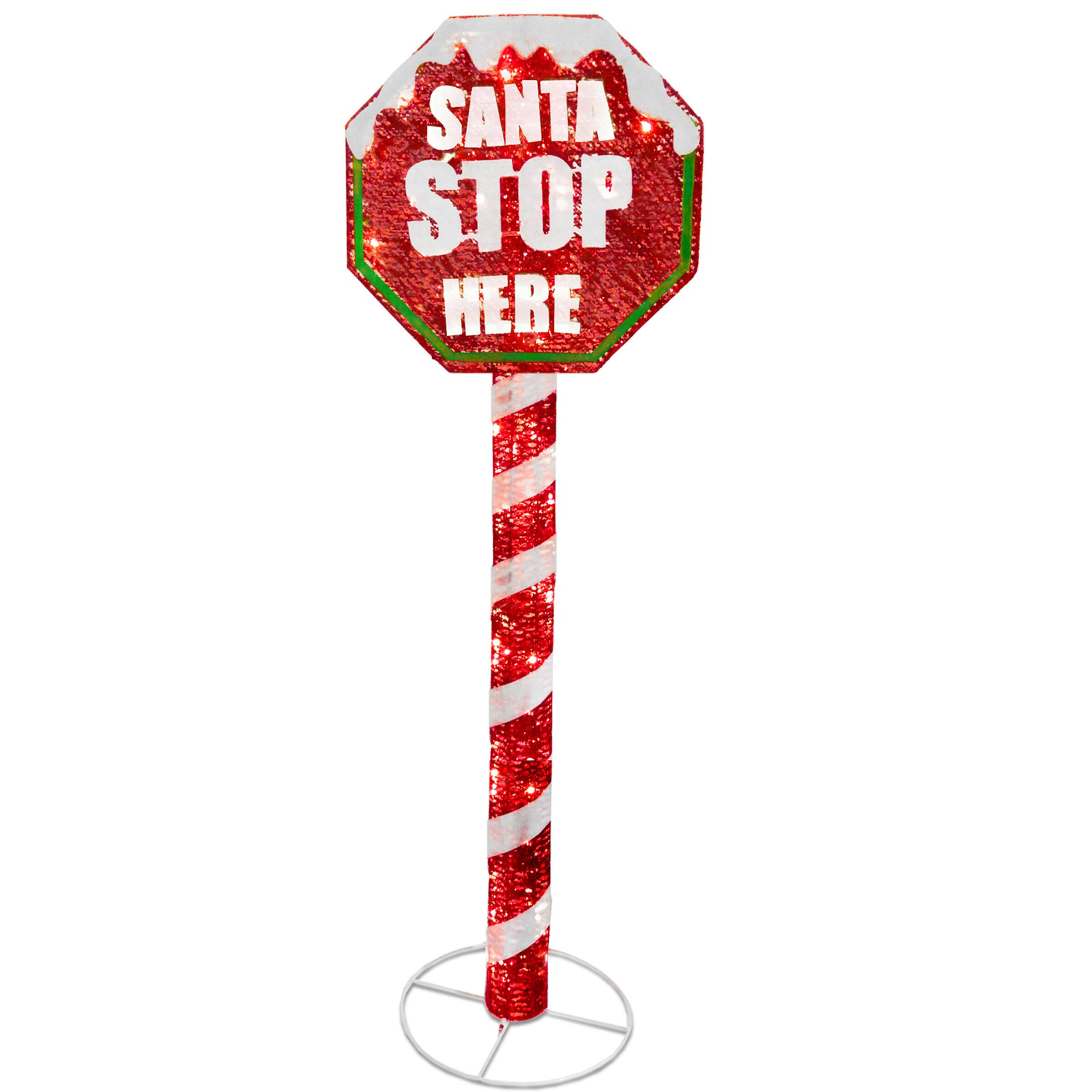 5ft. Sisal Red Stop Sign Pole