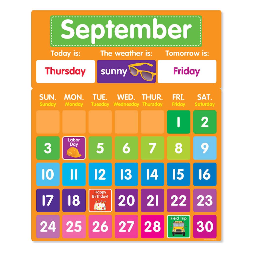 Trend Enterprises Color Your Classroom Calendar Bulletin