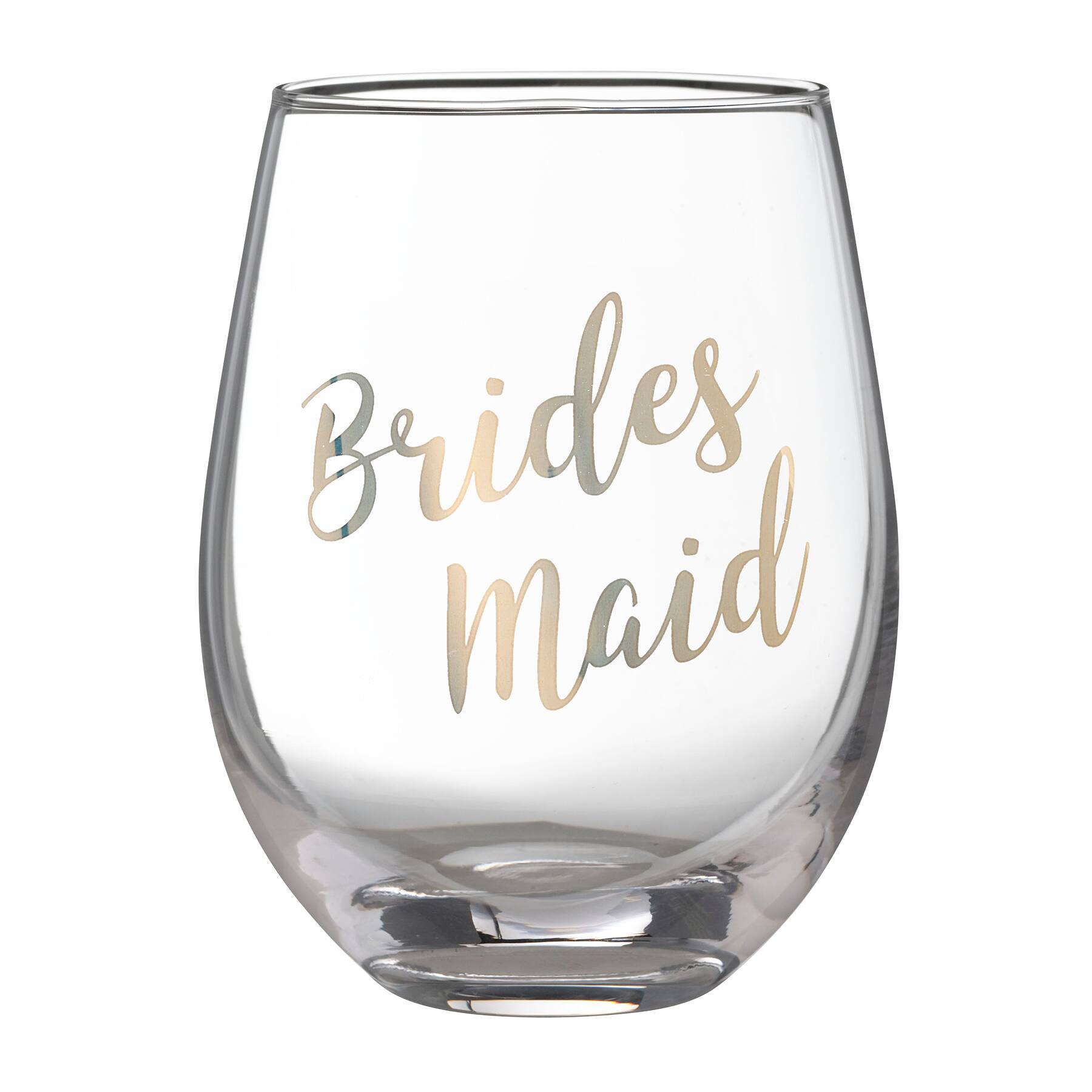 Lillian Rose Gold "Bridesmaid" Stemless Wine Glass | Michaels®