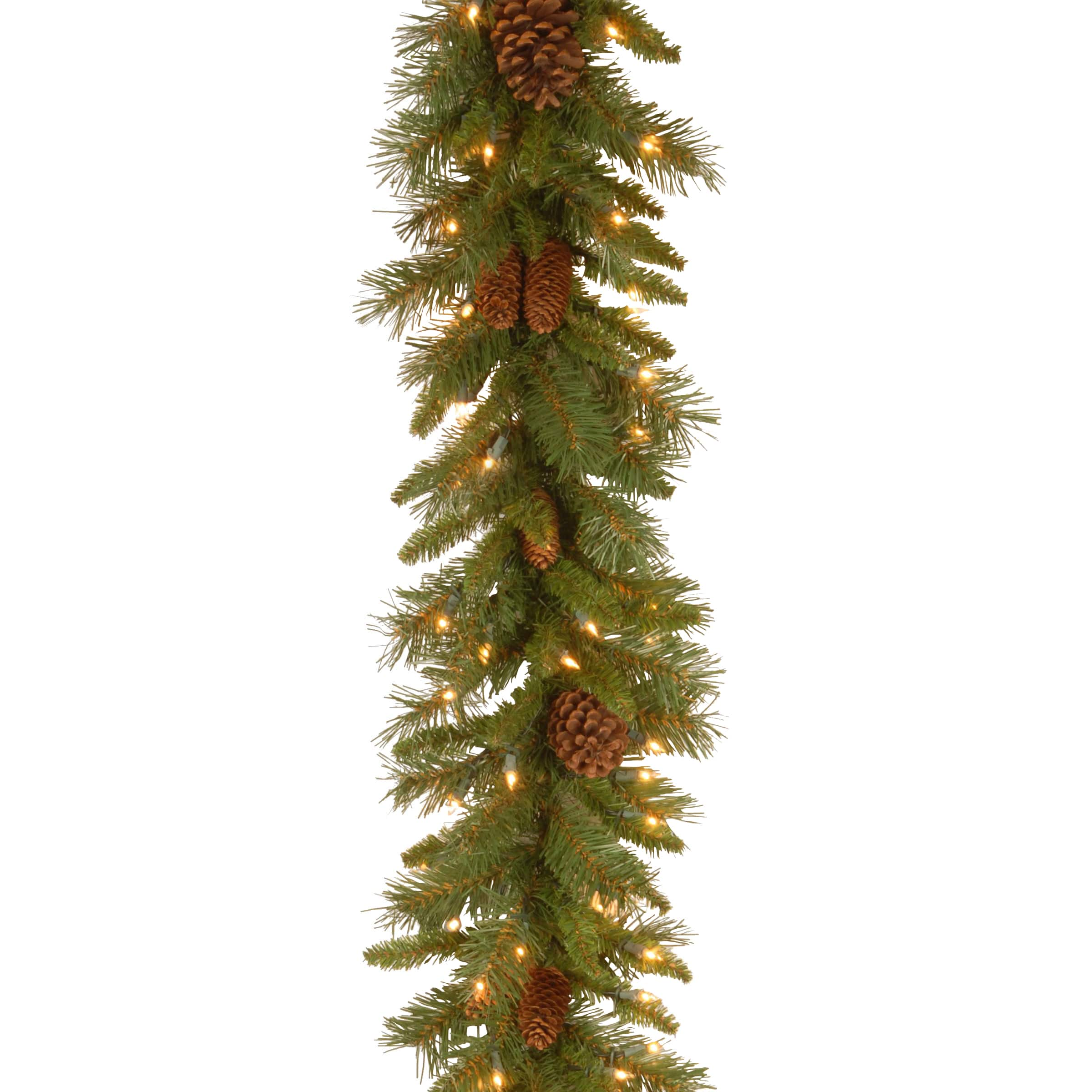 9 X 10 Pre Lit Pine Cone Artificial Christmas Garland With 50 Clear Lights Ul