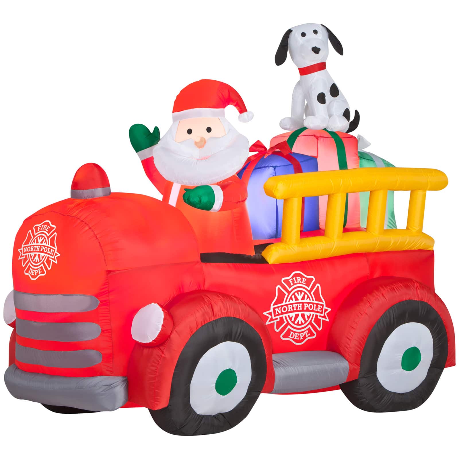 5ft. Airblown® Inflatable Christmas Santa Driving Vintage Fire Truck