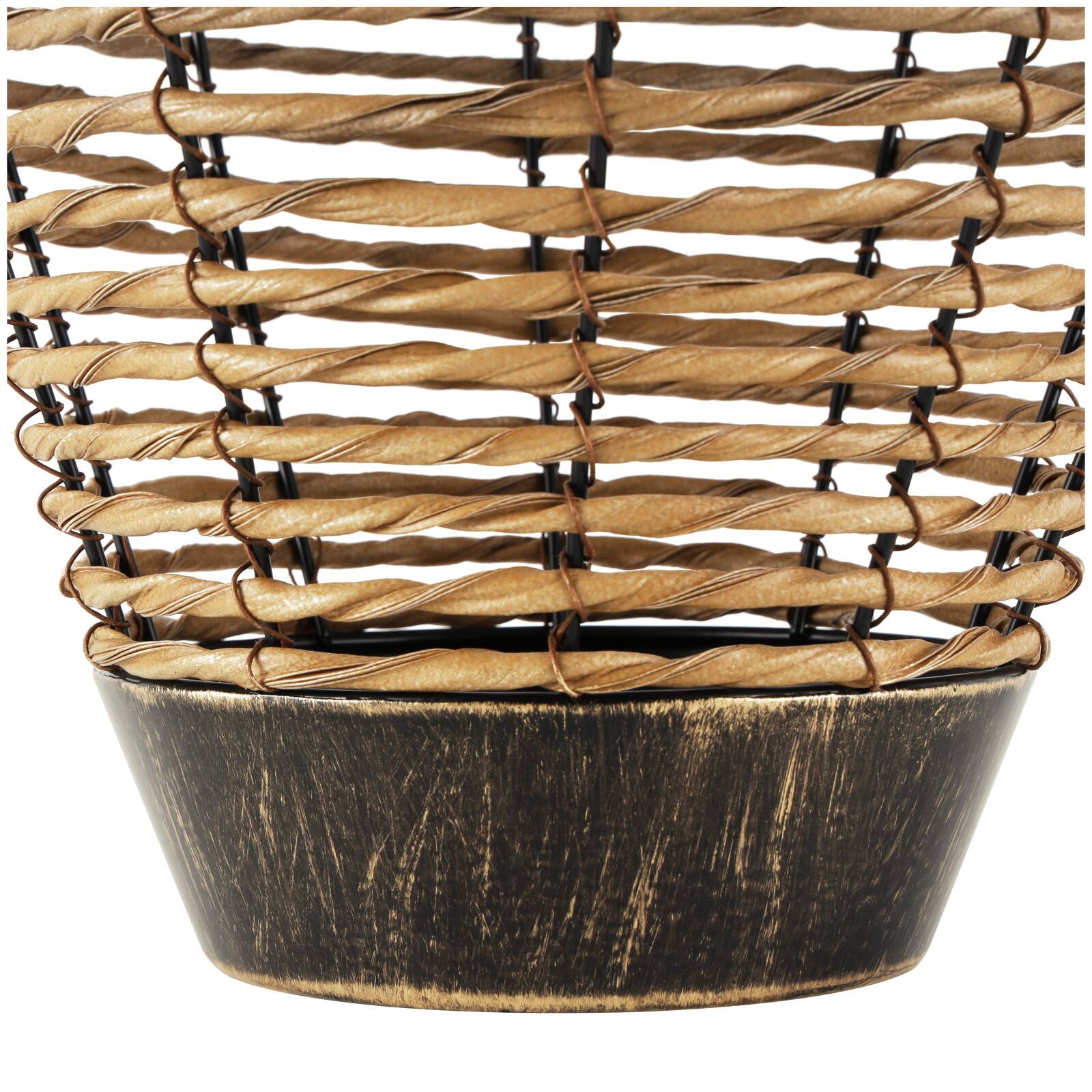 16" Brown Seagrass Handmade Twisted Vase