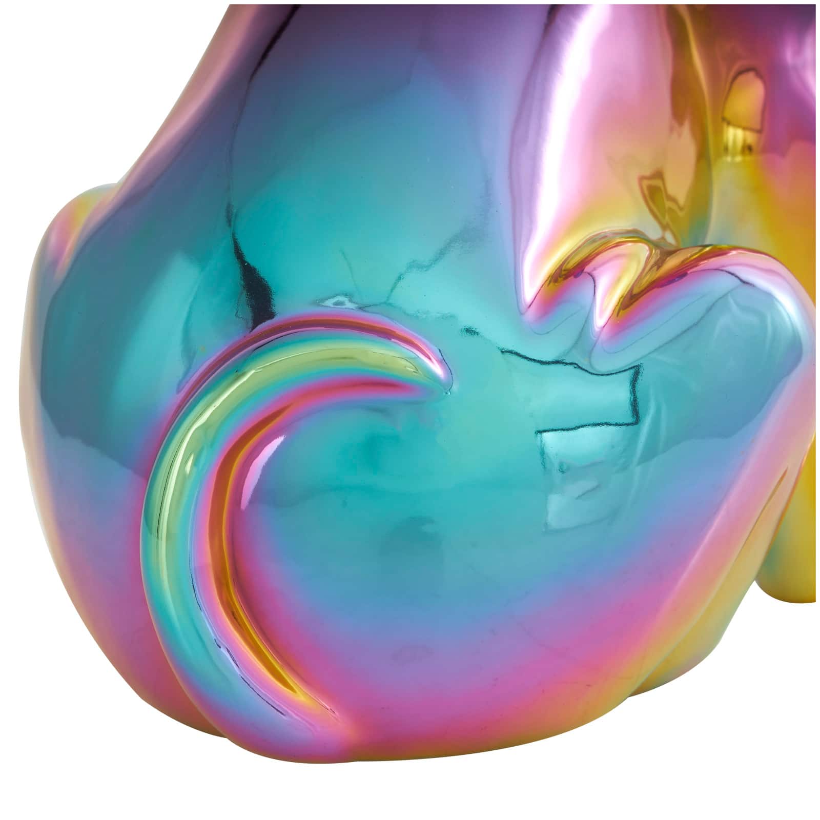 12&#x22; Rainbow Ceramic Bulldog Sculpture