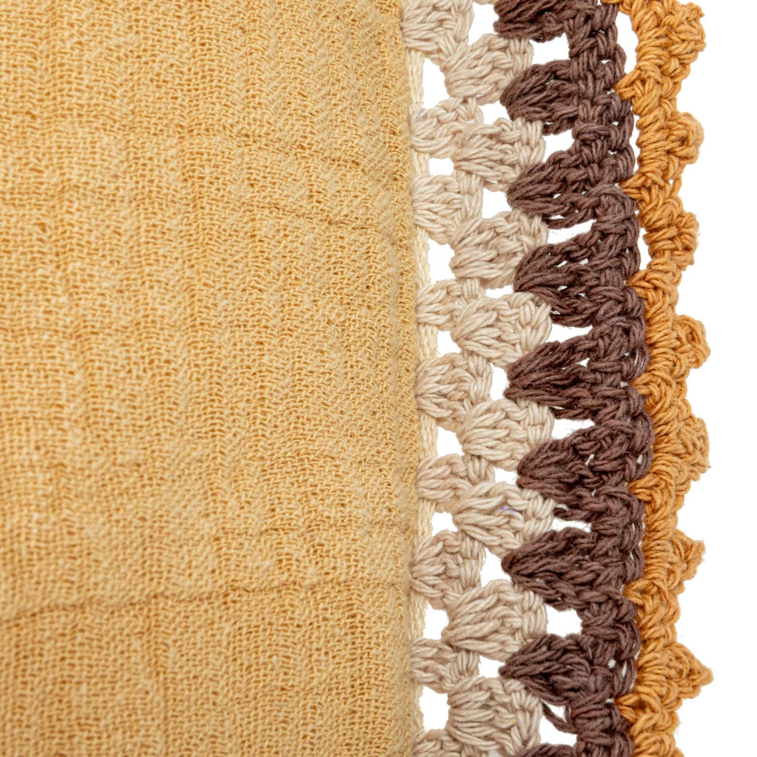 Hello Honey&#xAE; Multicolored Cotton Lumbar Pillow with Crocheted Edge