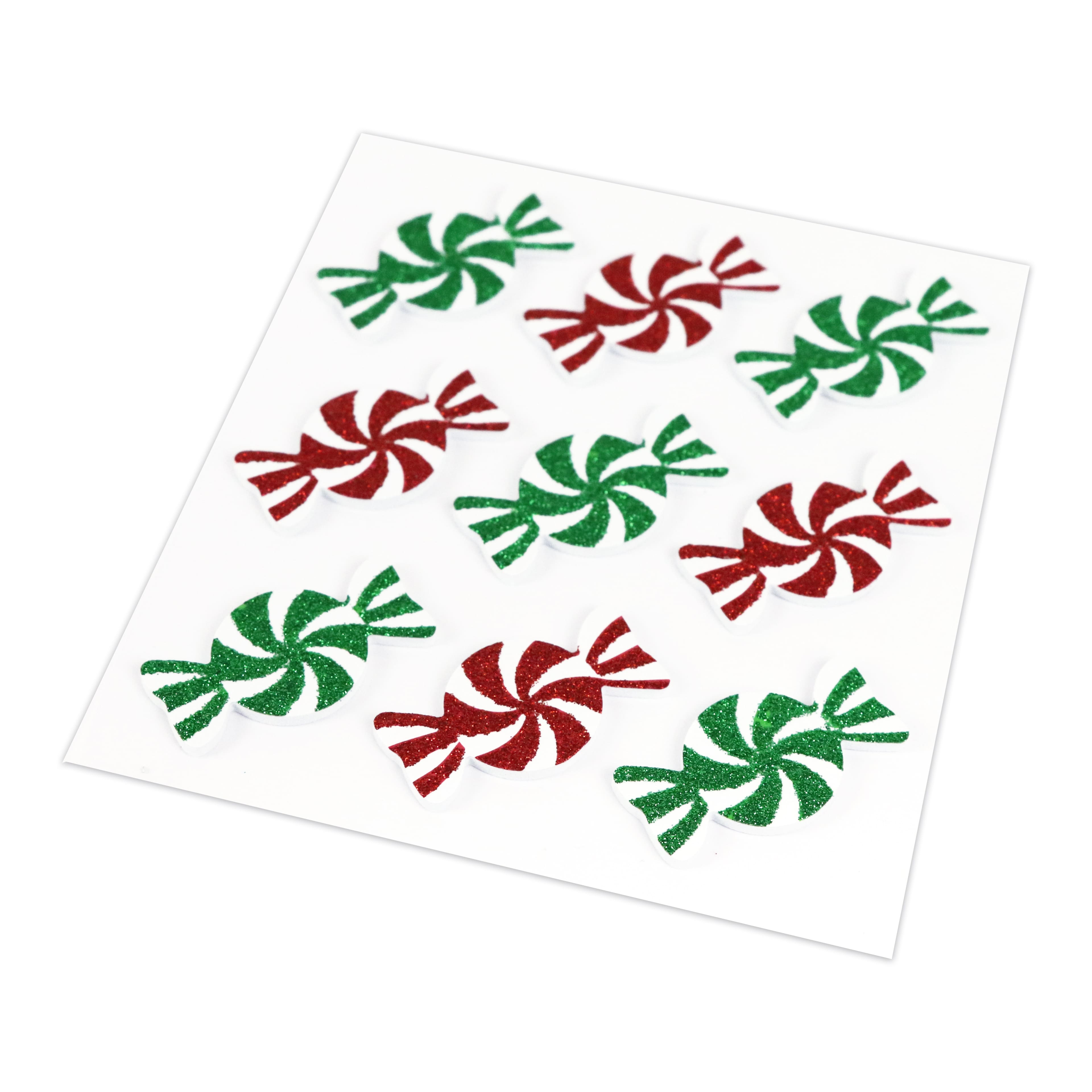 Red &#x26; Green Glitter Candy Dimensional Foam Stickers by Recollections&#x2122;