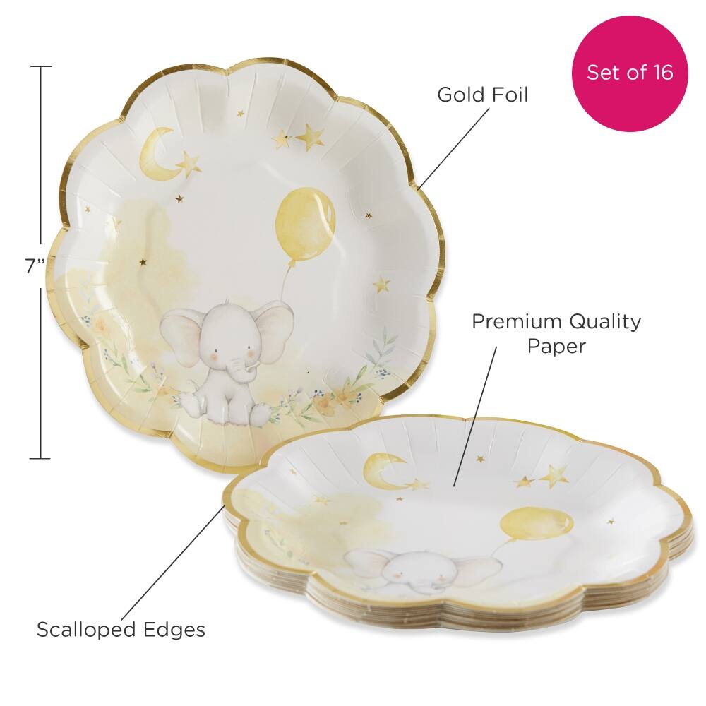 Kate Aspen&#xAE; 9&#x27;&#x27; Elephant Baby Shower Premium Paper Plates, 16ct.