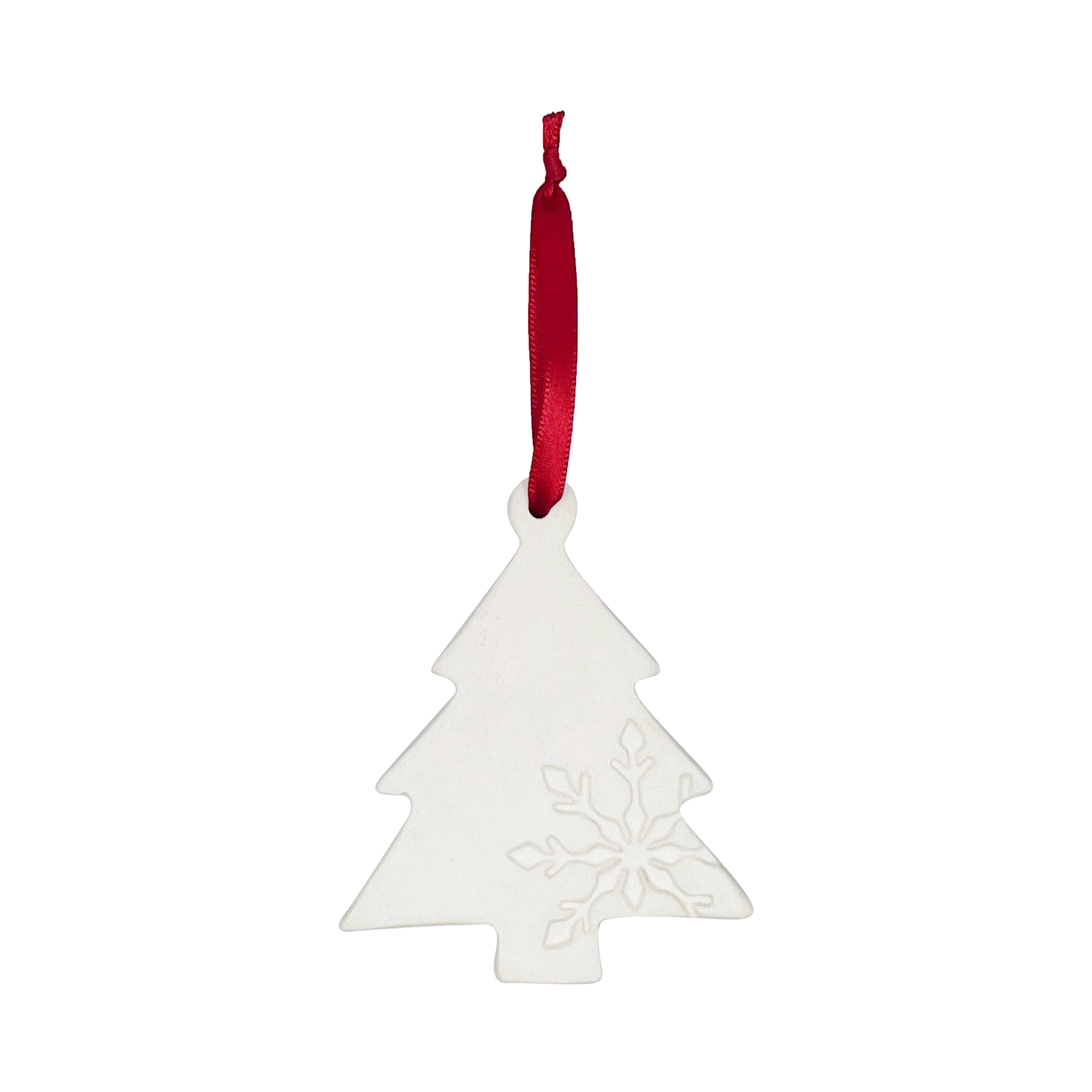 4&#x22; Snowflake Tree DIY Ceramic Ornament by Make Market&#xAE;