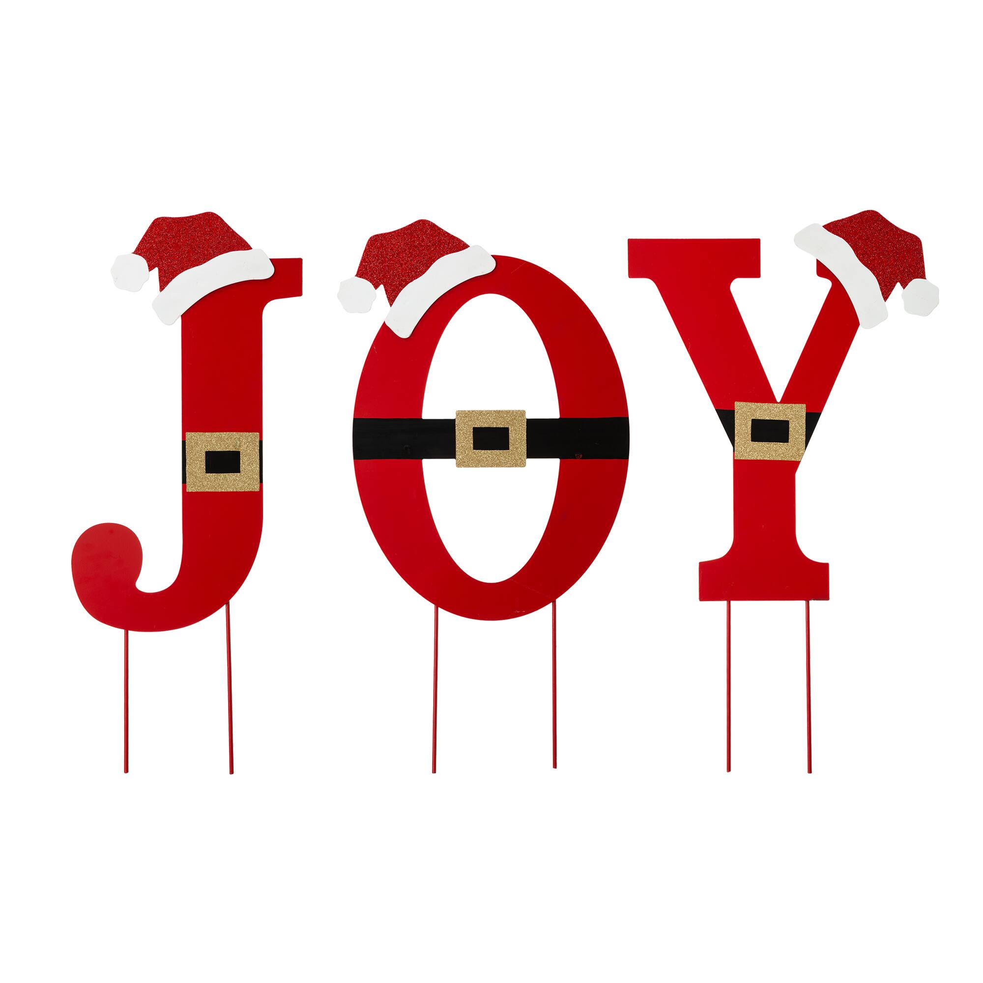 Glitzhome&#xAE; 2.5ft. Metal Joy Yard Stake Set