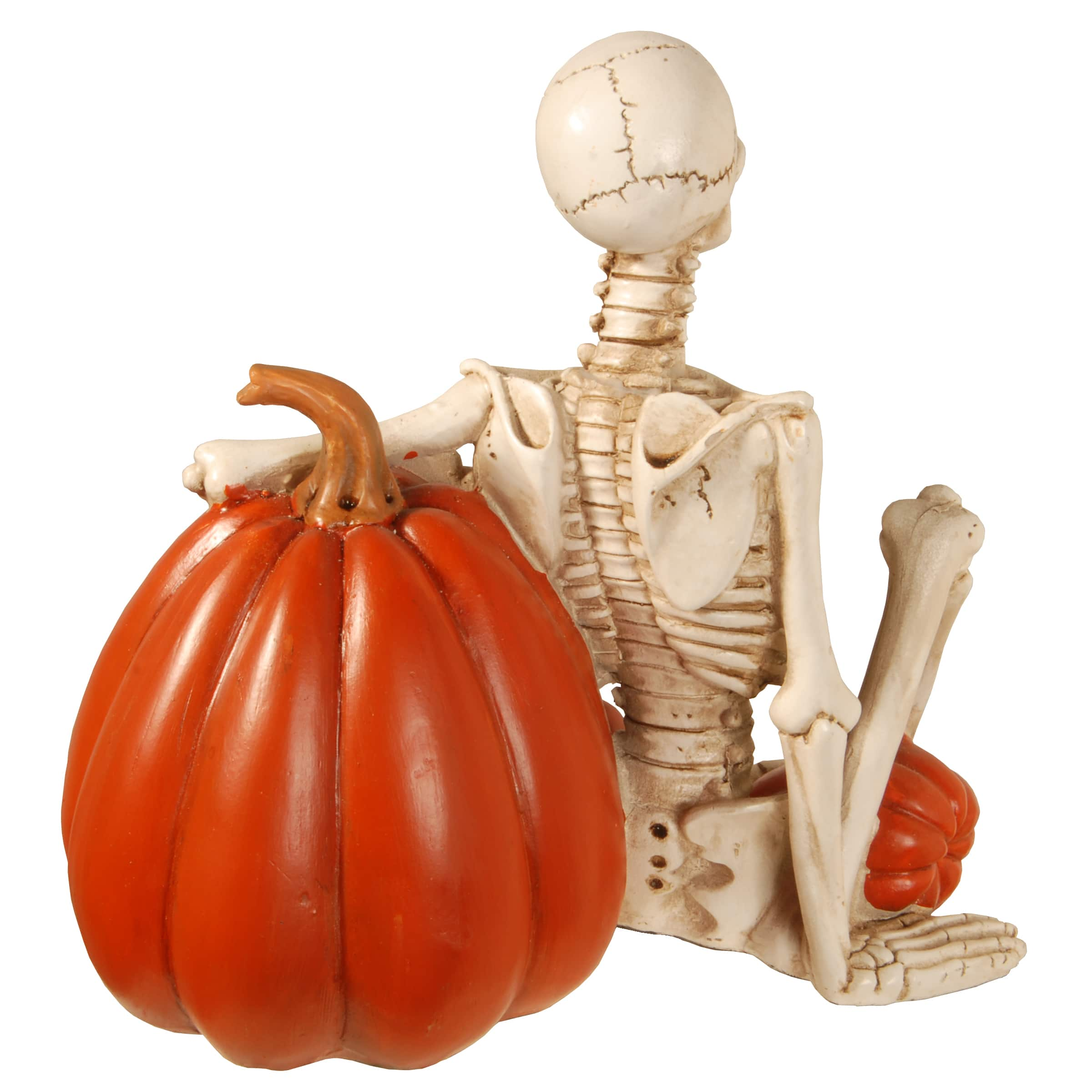 9&#x22; Halloween Skeleton &#x26; Pumpkin LED Decoration