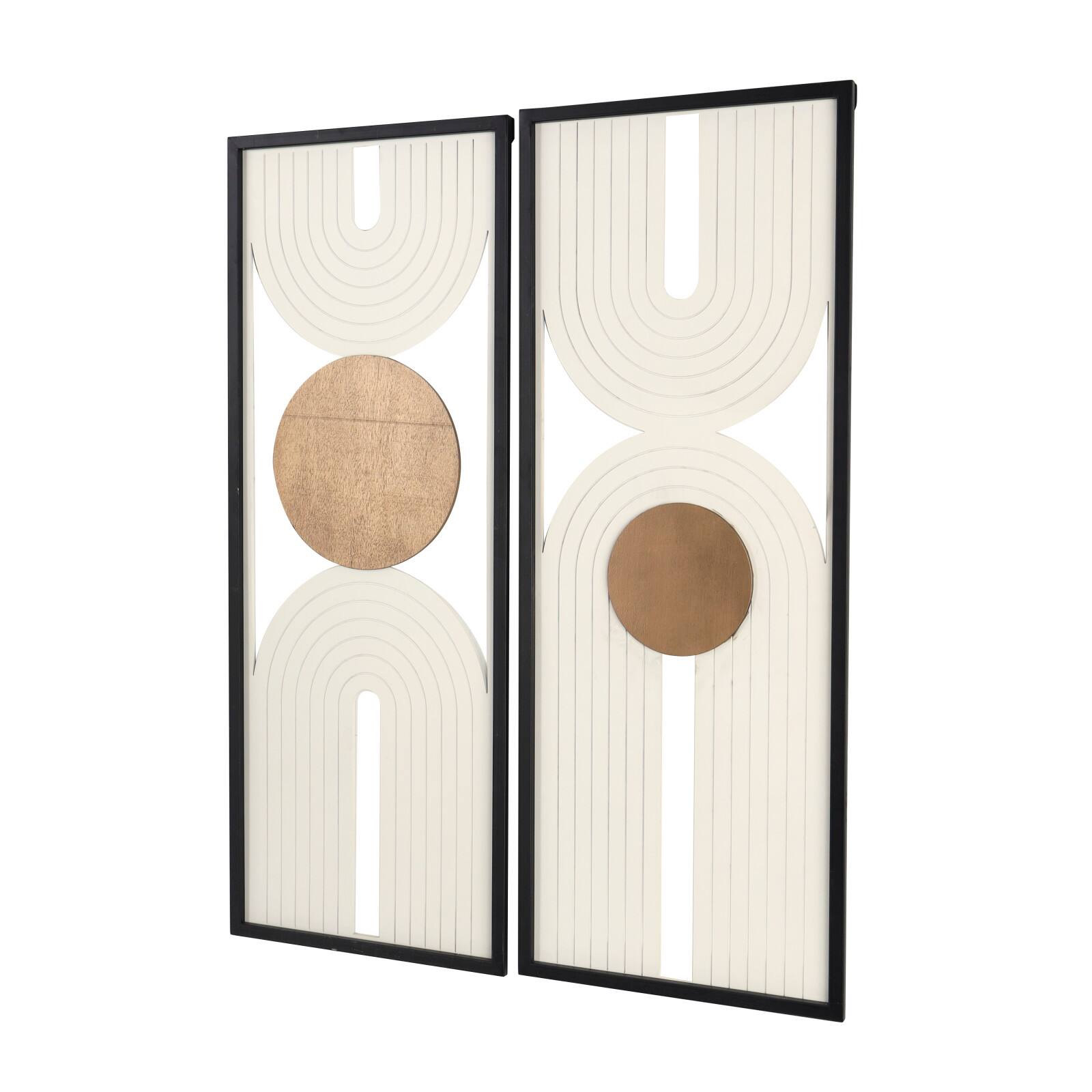 Modern Layered Arch &#x26; Gold Circle Wall D&#xE9;cor Set