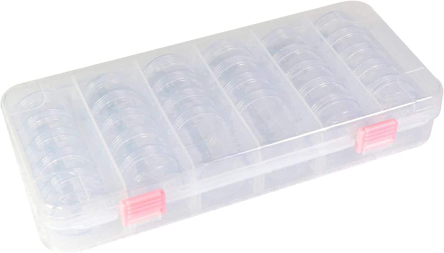 Everything Mary Large Plastic Bead Storage Box with 28 Jars