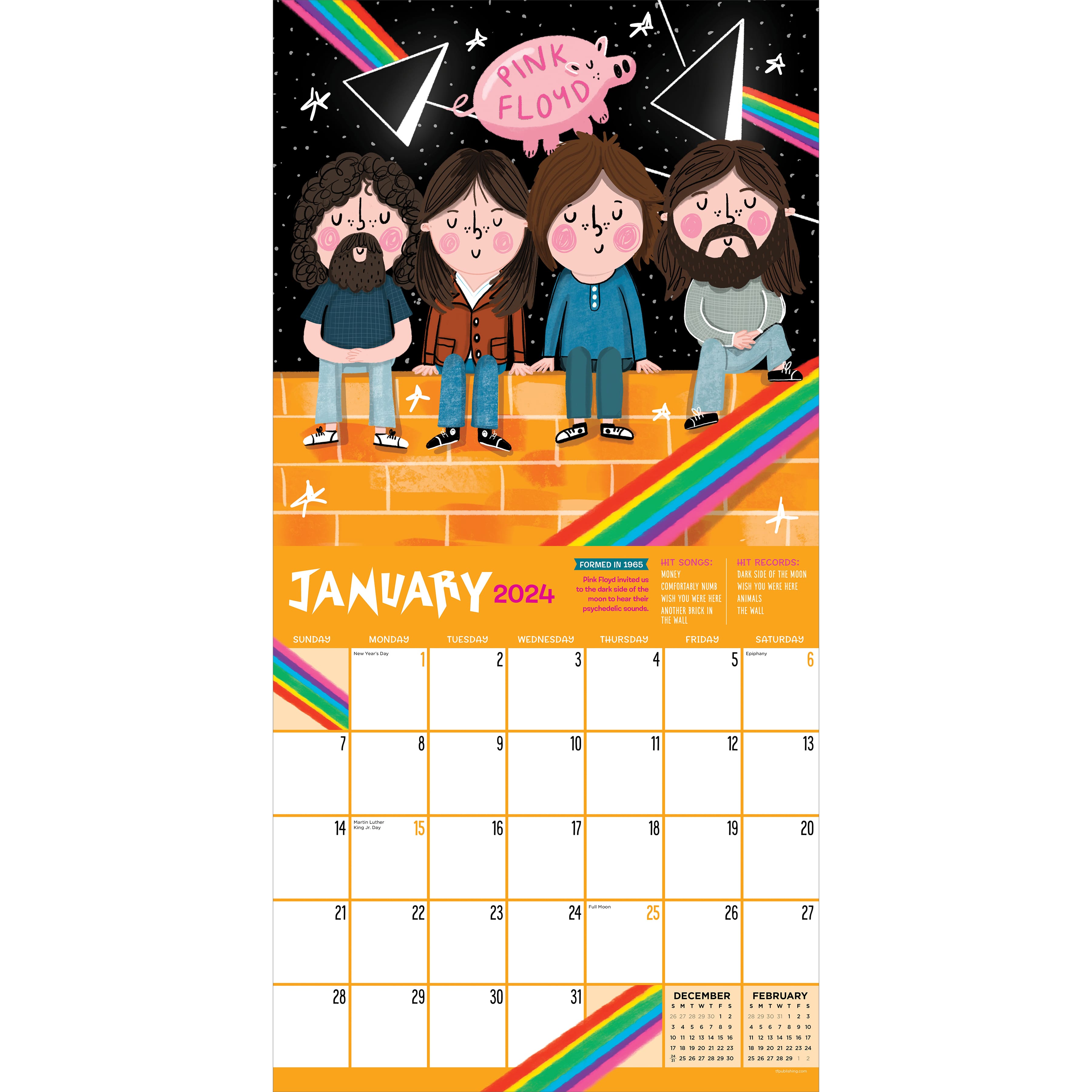 TF Publishing 2024 Rock 'n Roll Biographies Calendar