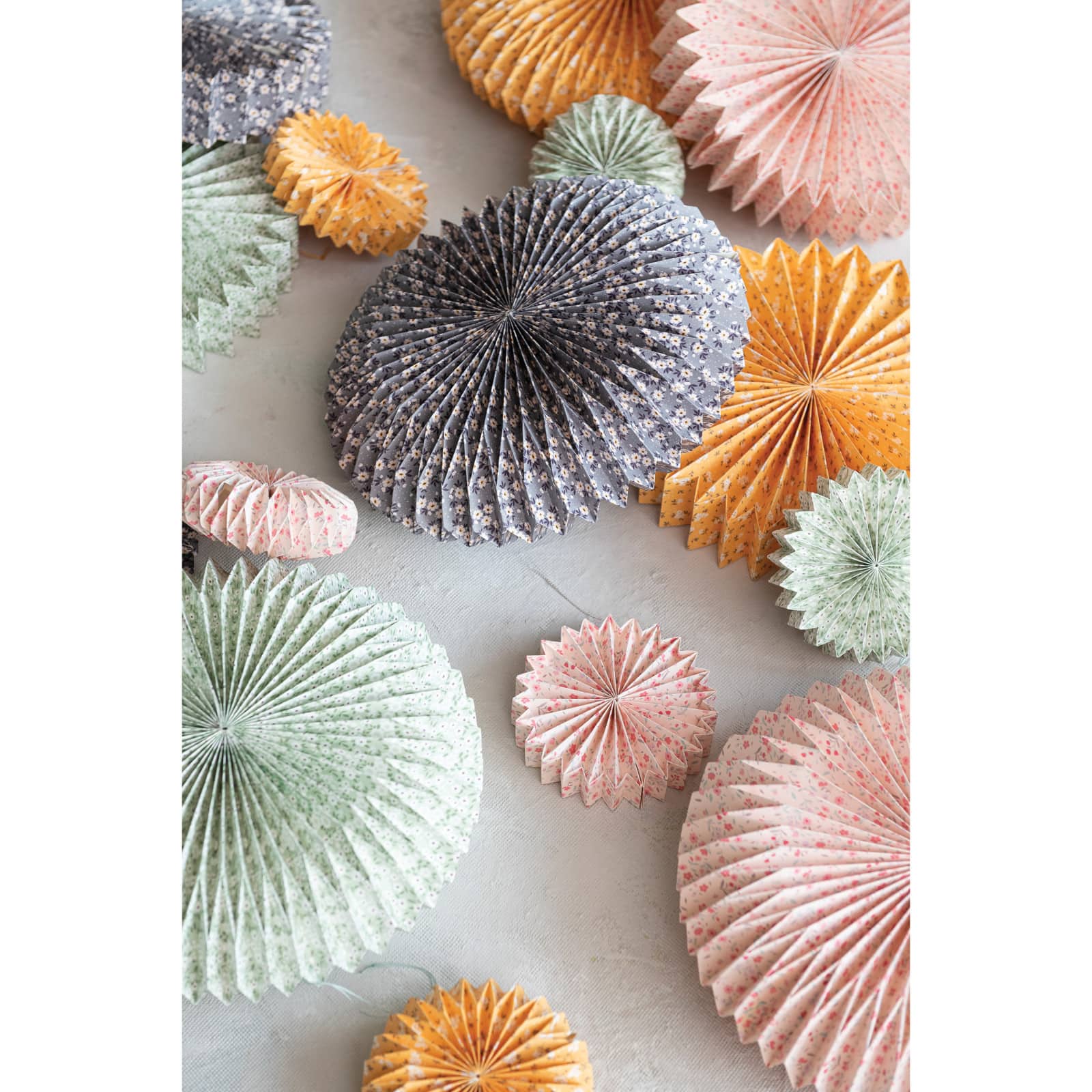 Hello Honey&#xAE; 12&#x22; Chintz Handmade Recycled Paper Pinwheel Ornament Set