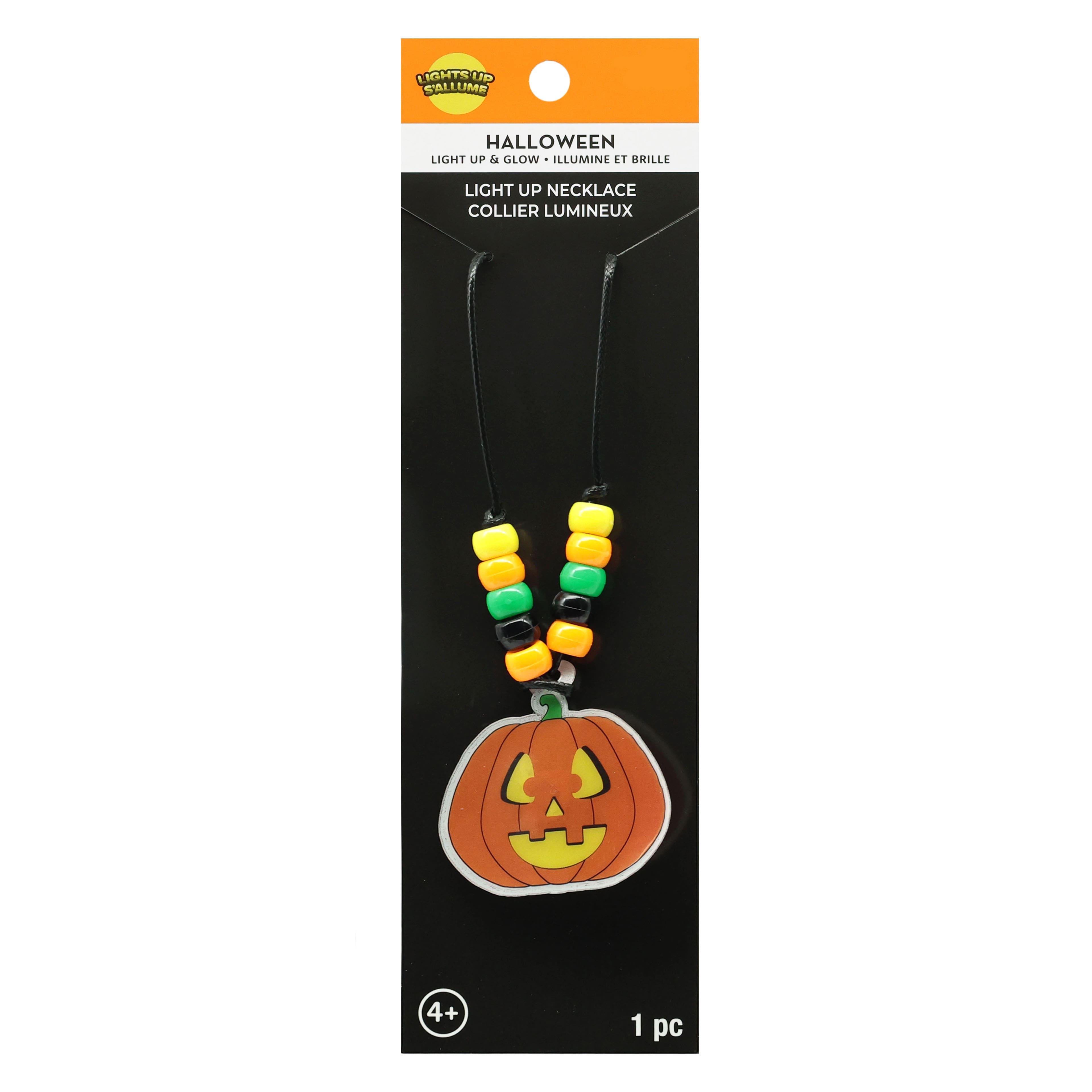 Jack-O&#x27;-Lantern Light-Up Necklace