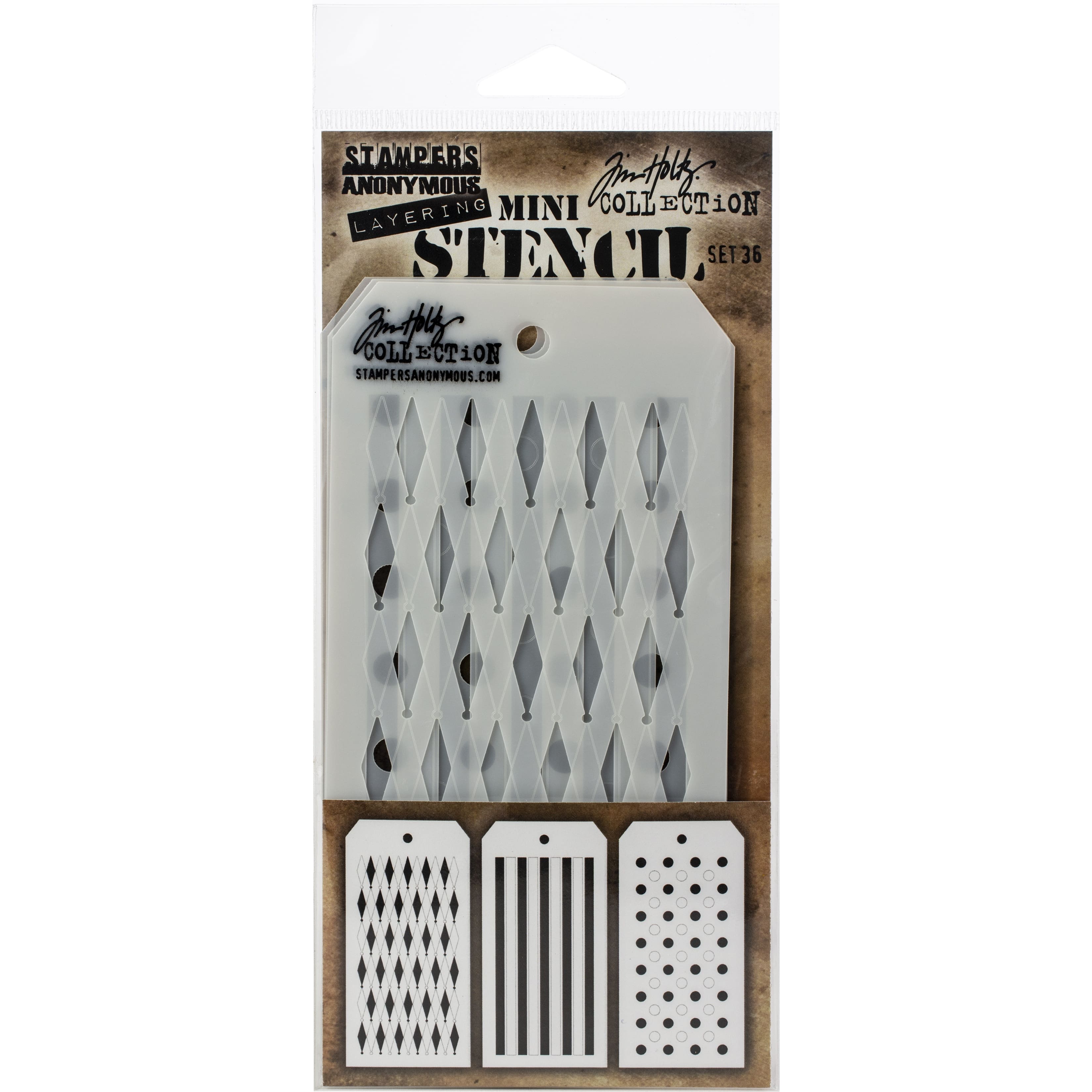 Stampers Anonymous Tim Holtz® Mini Layered Stencil Set #36