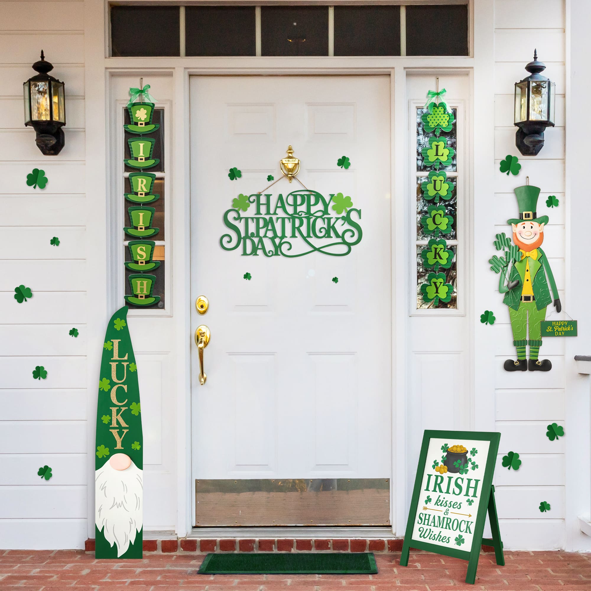 Glitzhome&#xAE; 36&#x22; St. Patrick&#x27;s Metal Leprechaun yard stake or Standing Decor or Wall Decor